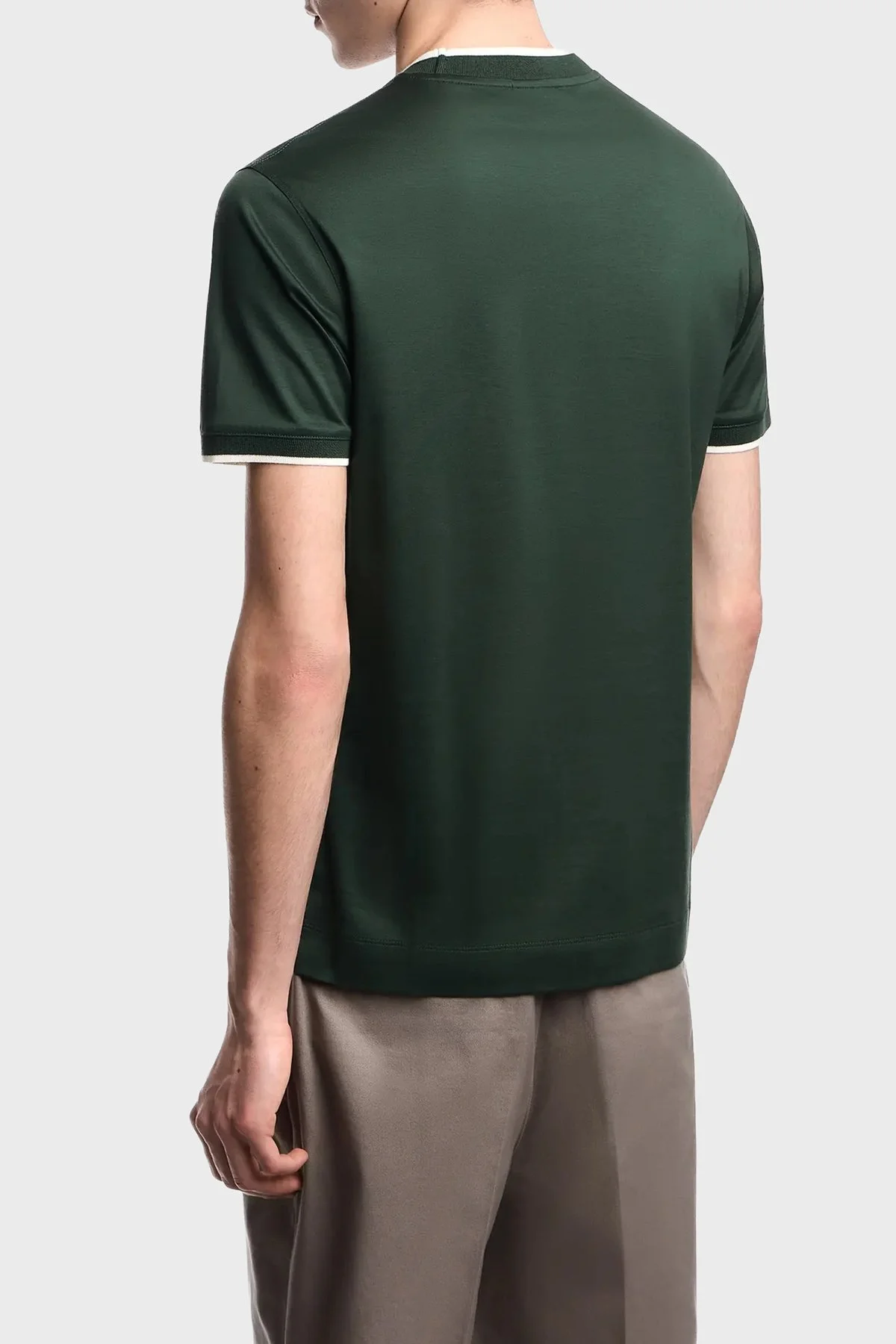 Emporio Armani Pamuk Karışımlı Slim Fit Bisiklet Yaka Erkek T Shirt EM005271 AF10017 U7263 HAKİ - 3