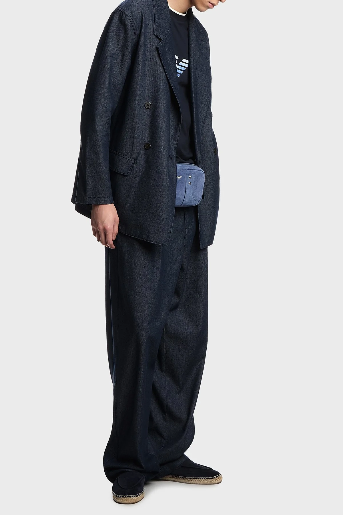 Emporio Armani Pamuk Karışımlı Slim Fit Bisiklet Yaka Erkek T Shirt EM005271 AF10017 UB118 LACİVERT - 2