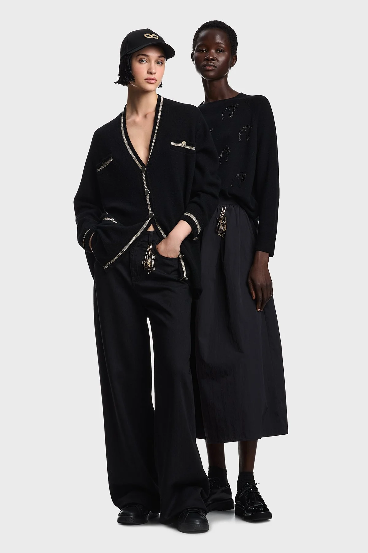 Emporio Armani Pamuk Karışımlı Wide Leg Yüksek Bel Bol Paça Jeans Bayan Kot Pantolon EW000737 AF21094 MC002 SİYAH - 2