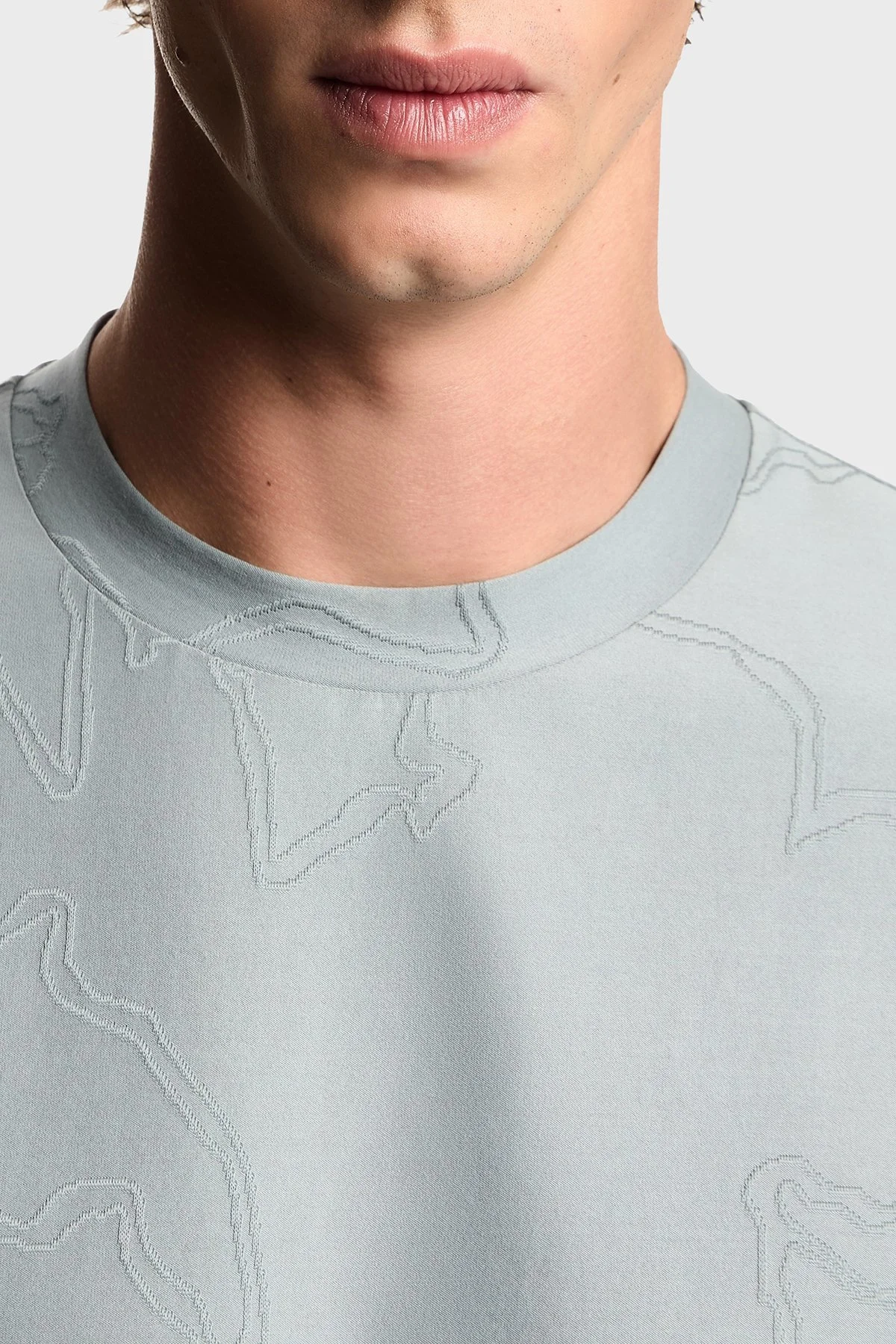 Emporio Armani Pamuk ve İpek Karışımlı Regular Fit Bisiklet Yaka Erkek T Shirt EM004644 AF23458 F8254 GRİ - 4