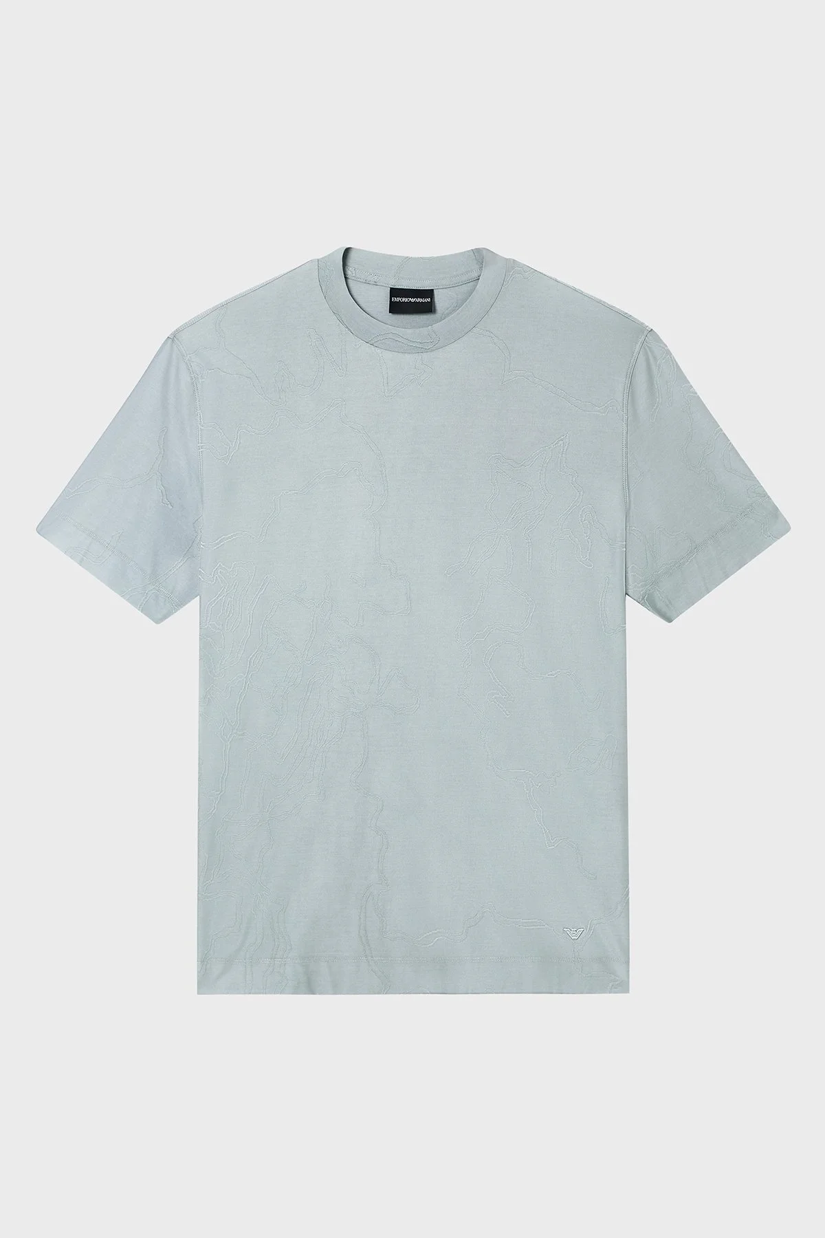 Emporio Armani Pamuk ve İpek Karışımlı Regular Fit Bisiklet Yaka Erkek T Shirt EM004644 AF23458 F8254 GRİ - 5