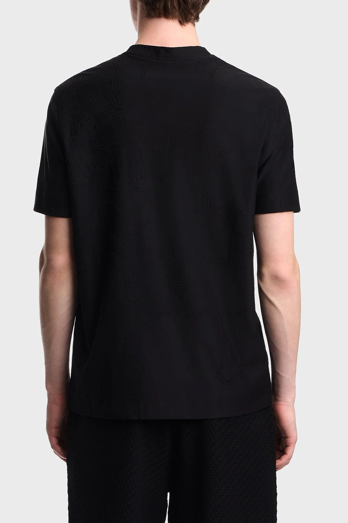 Emporio Armani Pamuk ve İpek Karışımlı Regular Fit Bisiklet Yaka Erkek T Shirt EM004644 AF23458 FC333 SİYAH - 3