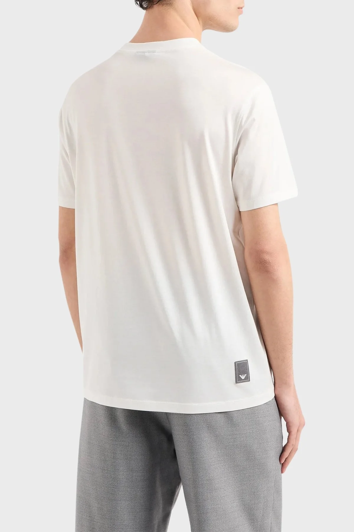 Emporio Armani Pamuk ve Liyosel Karışımlı Erkek T Shirt EM000311 AF10761 U0003 BEYAZ - 8