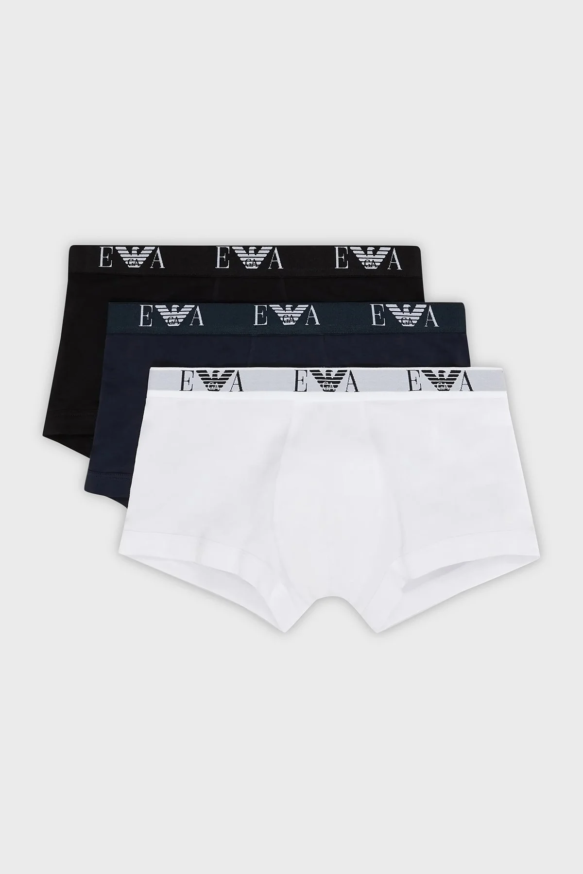 Emporio Armani Pamuklu 3 Pack Erkek Boxer 111357 CC715 56110 Beyaz-Siyah-Lacivert - 4