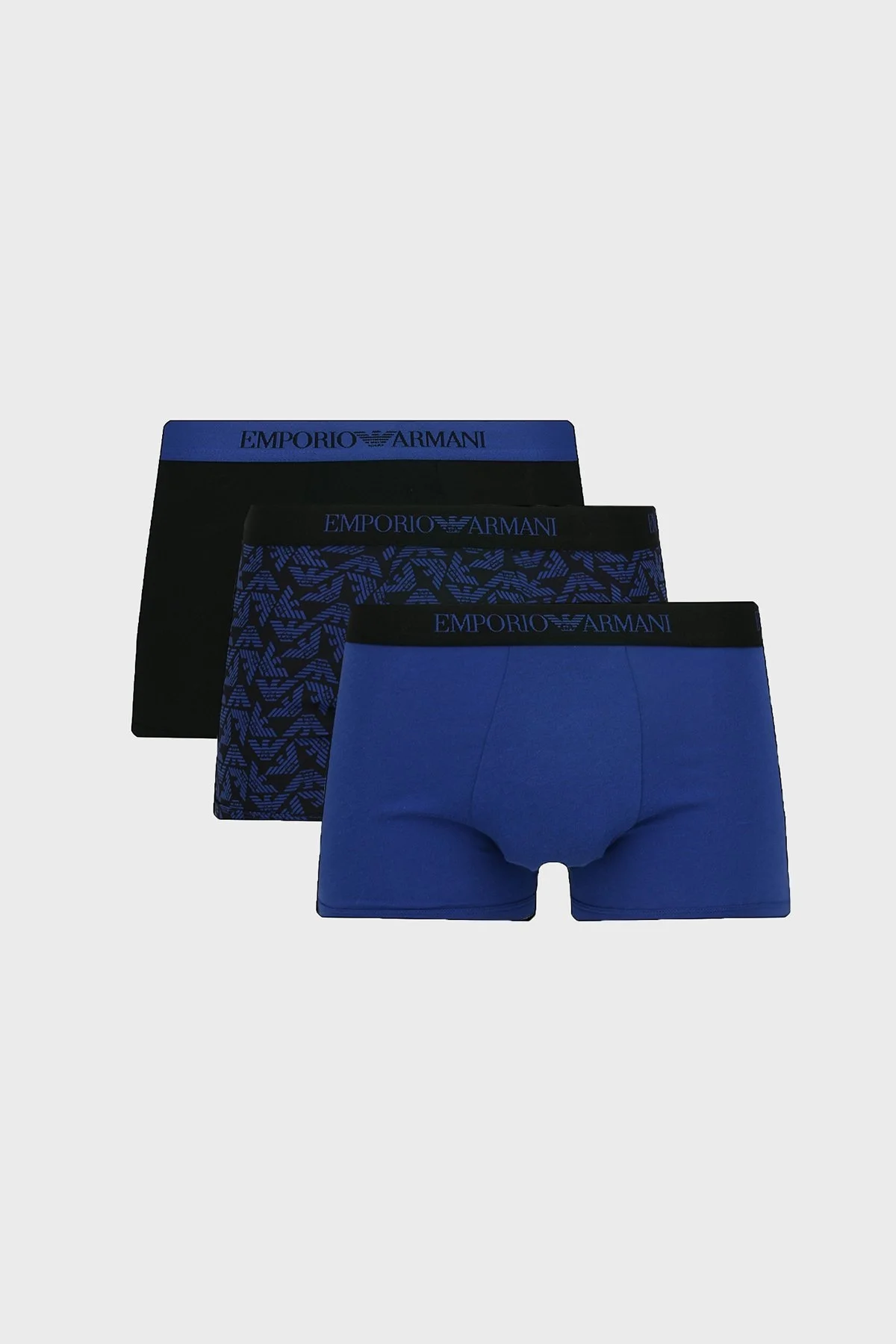 Emporio Armani Pamuklu 3 Pack Erkek Boxer 111625 2F722 60220 SİYAH-BEYAZ - 1