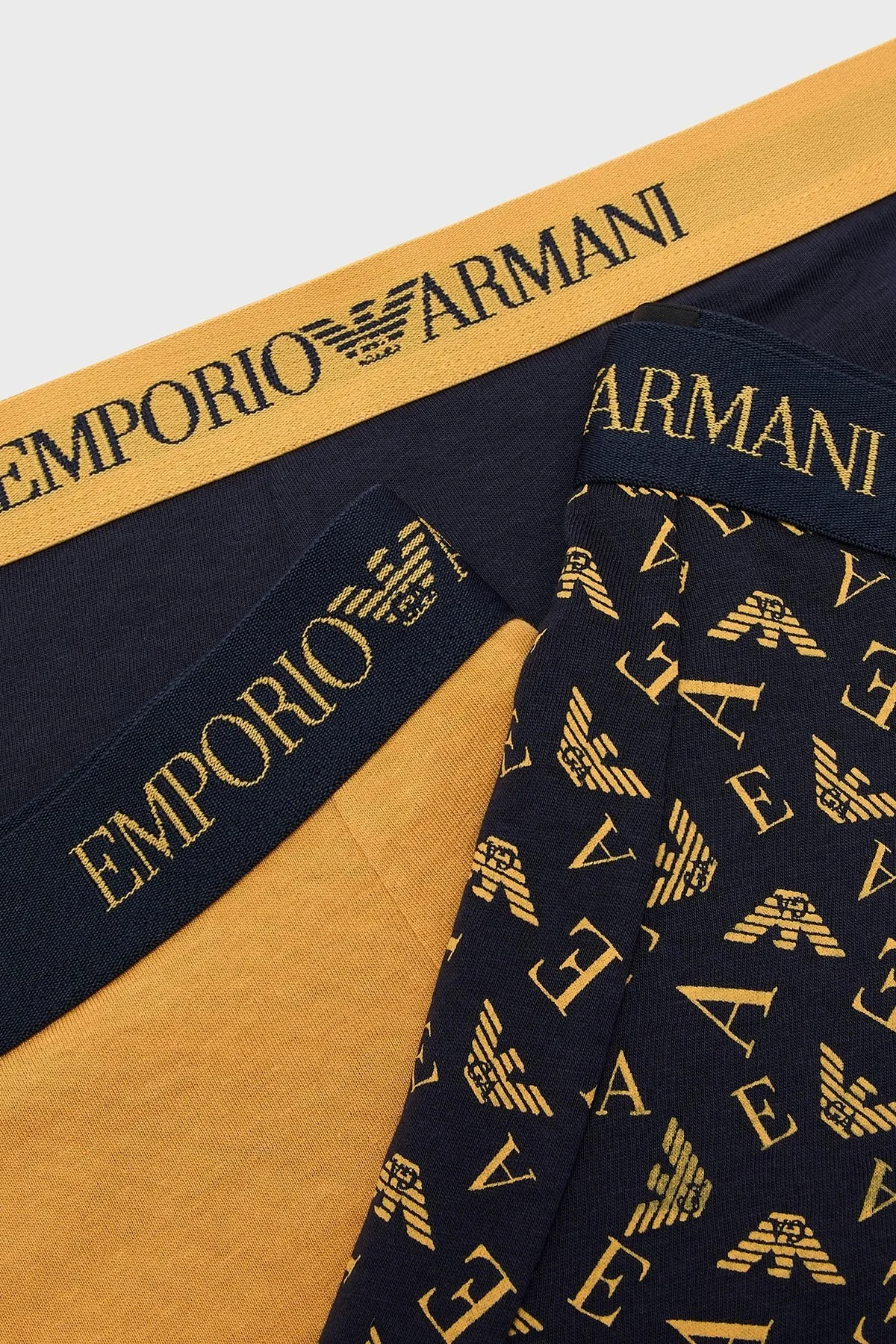 Emporio Armani Pamuklu 3 Pack Erkek Boxer 111625 3F722 22036 Siyah-Lacivert-Camel - 4