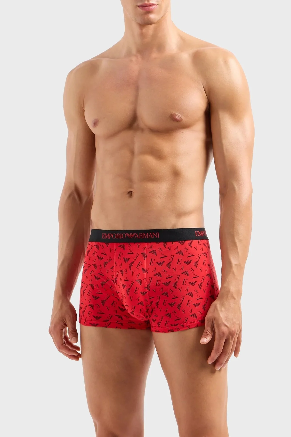 Emporio Armani Pamuklu 3 Pack Erkek Boxer 111625 3F722 30021 Siyah-Kırmızı-Siyah - 2