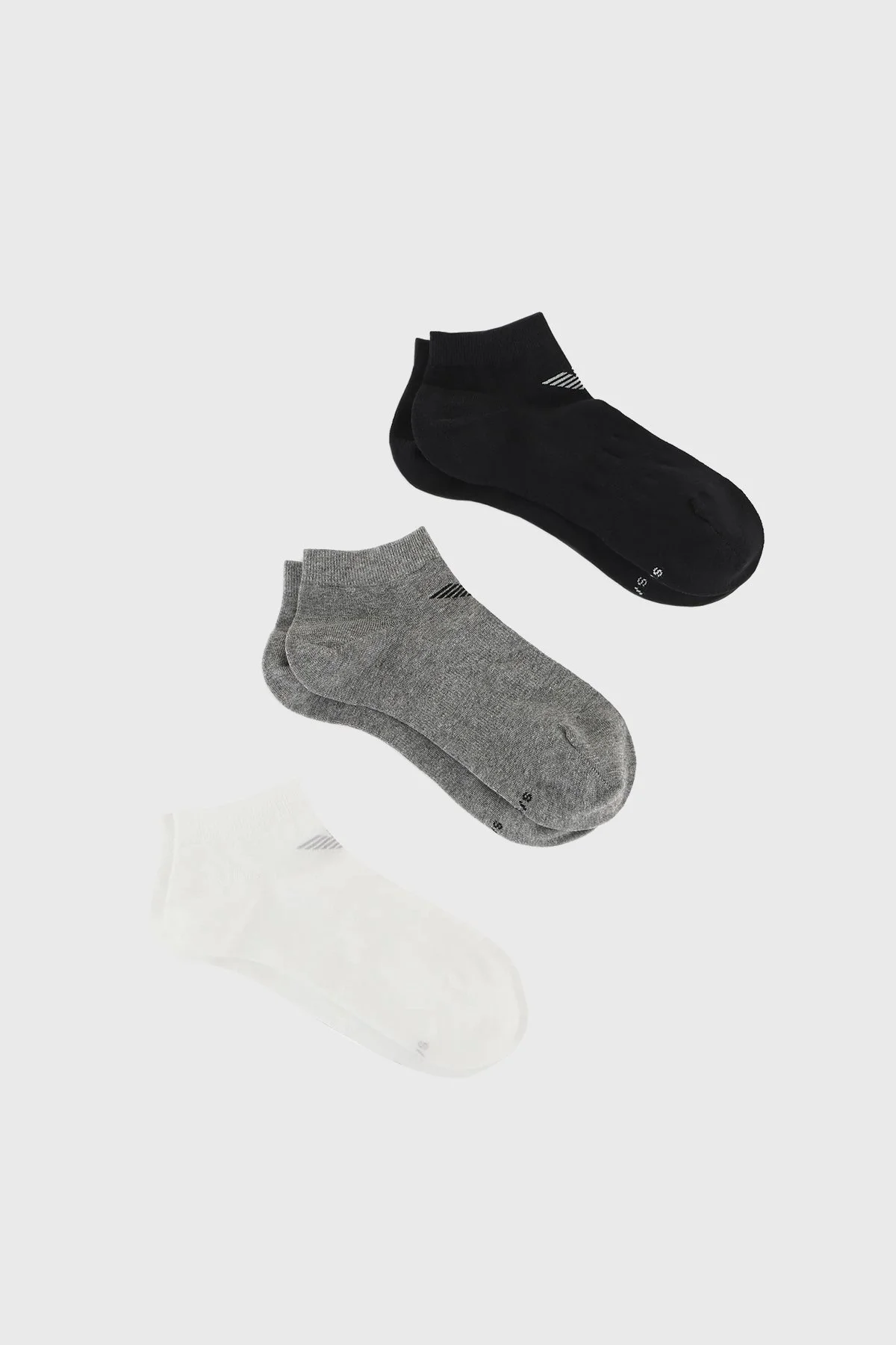 Emporio Armani Pamuklu 3 Pack Erkek Çorap 300048 4R234 35521 Gri-Beyaz-Siyah - 1