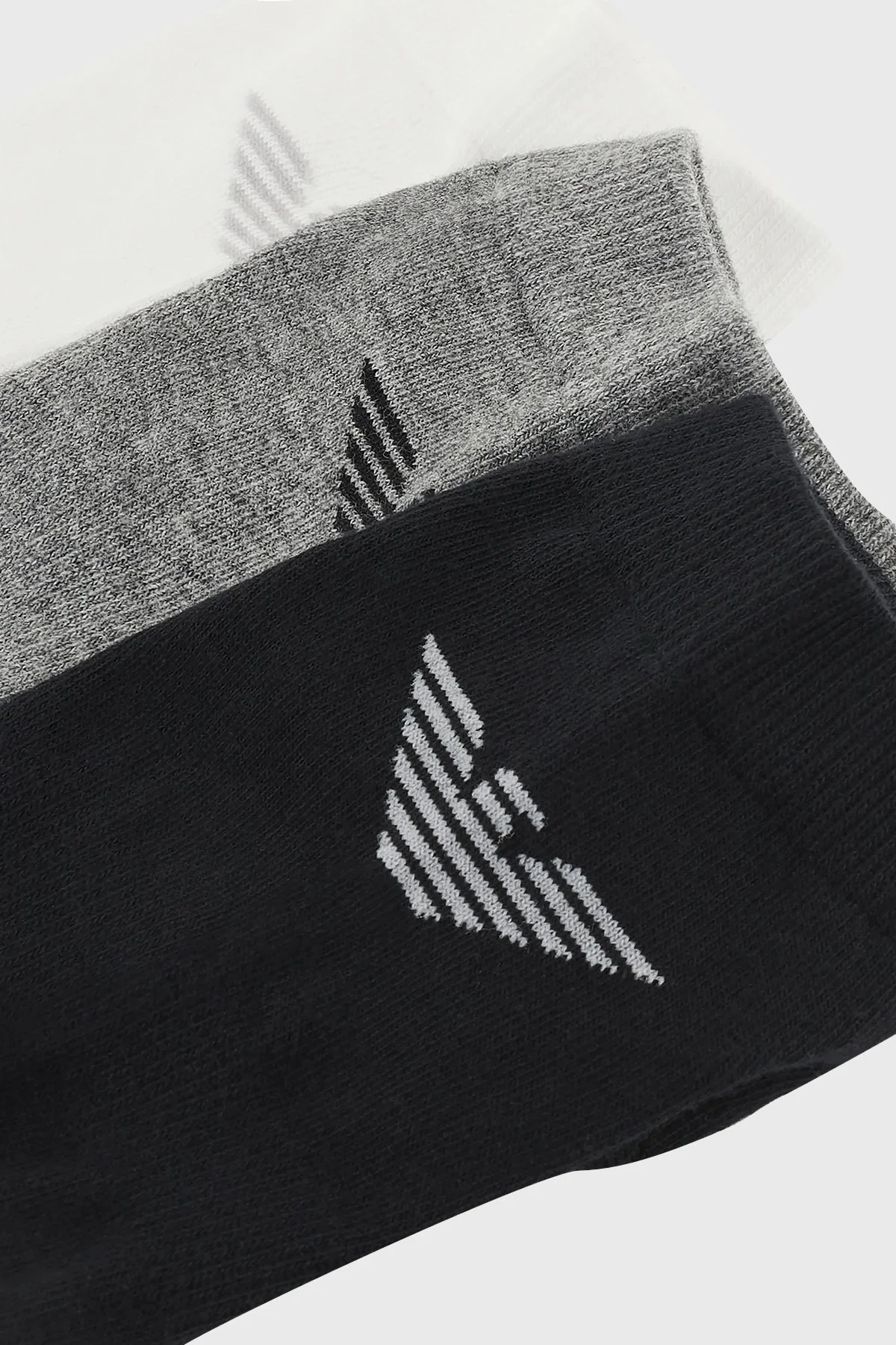Emporio Armani Pamuklu 3 Pack Erkek Çorap 300048 4R234 35521 Gri-Beyaz-Siyah - 2