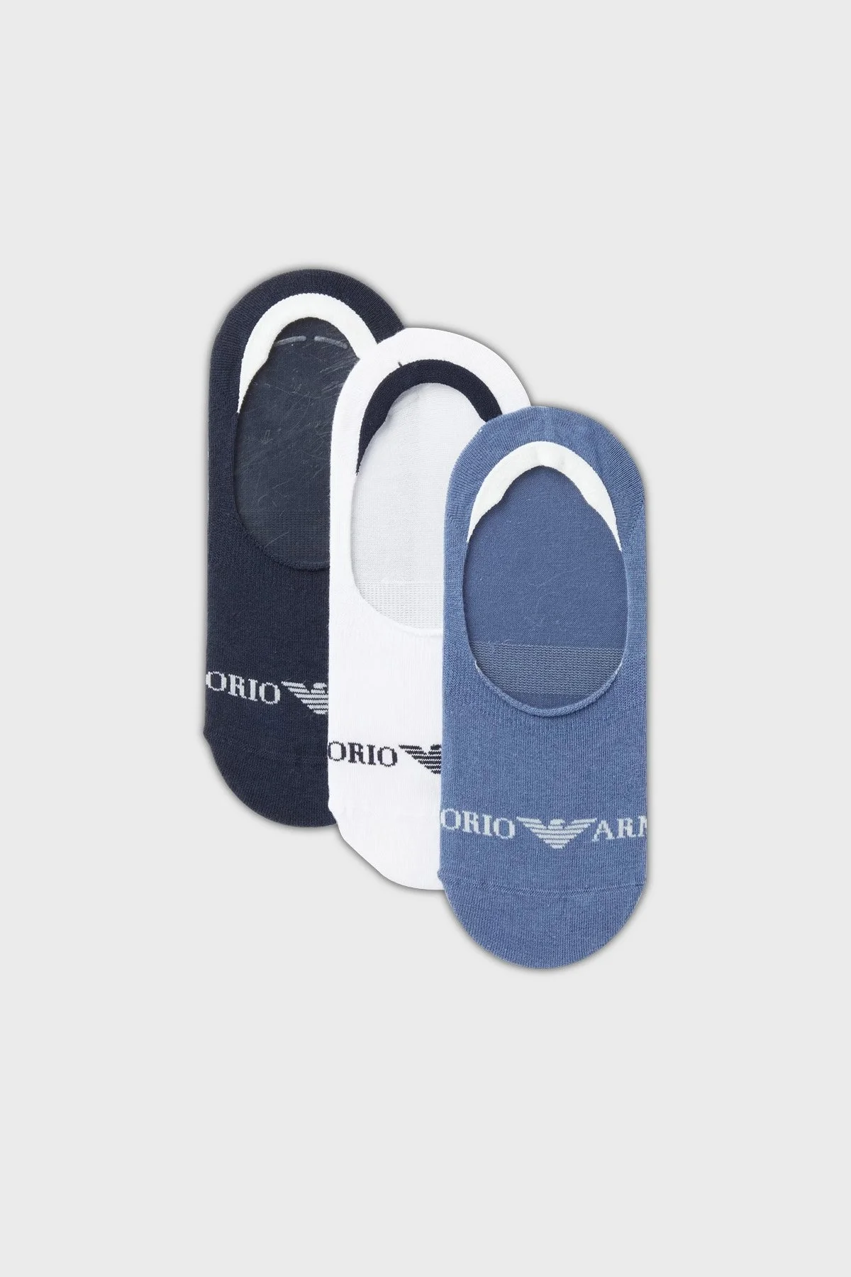 Emporio Armani Pamuklu 3 Pack Erkek Çorap 306229 3R254 09911 Siyah-Beyaz-Lacivert - 1