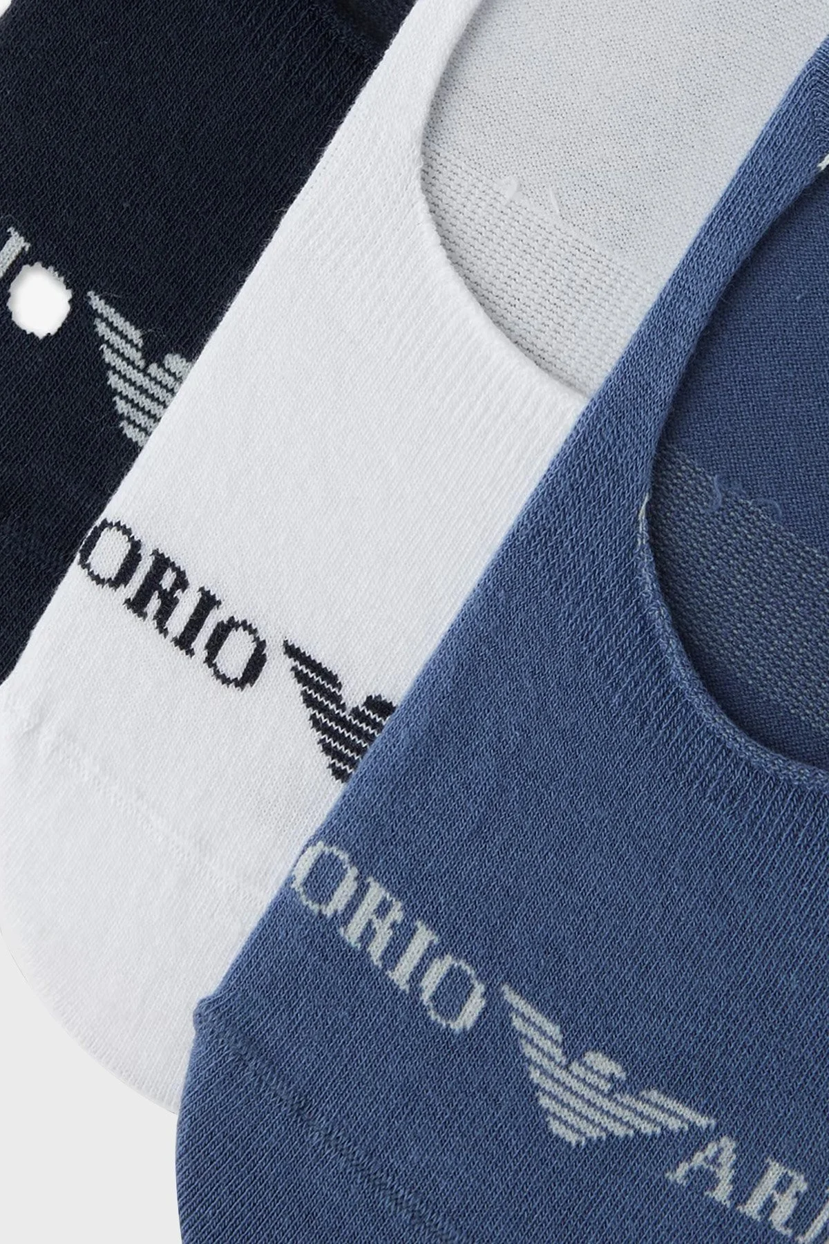 Emporio Armani Pamuklu 3 Pack Erkek Çorap 306229 3R254 09911 Siyah-Beyaz-Lacivert - 2