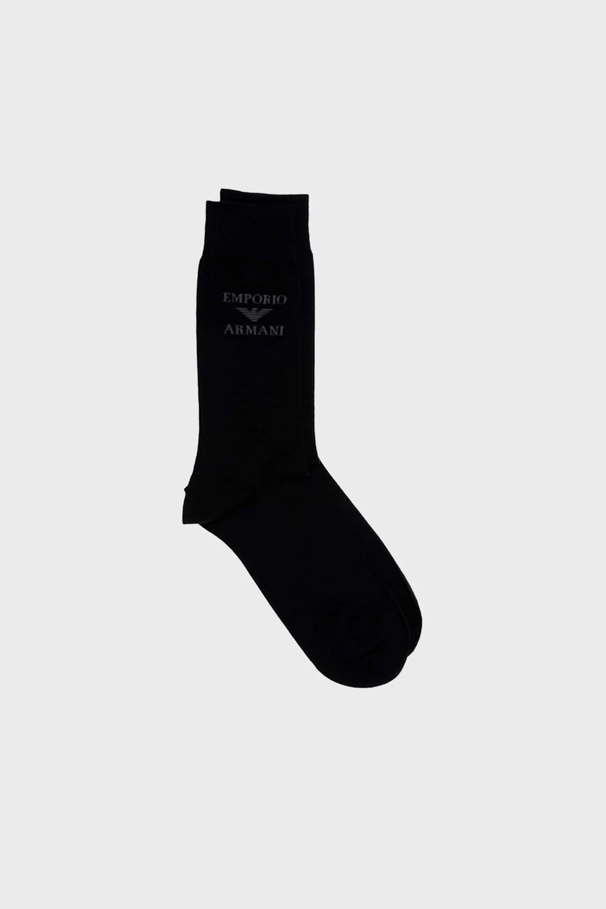 Emporio Armani Pamuklu 3 Pack Uzun Erkek Çorap 302402 3F292 24721 SİYAH-GRİ - 4