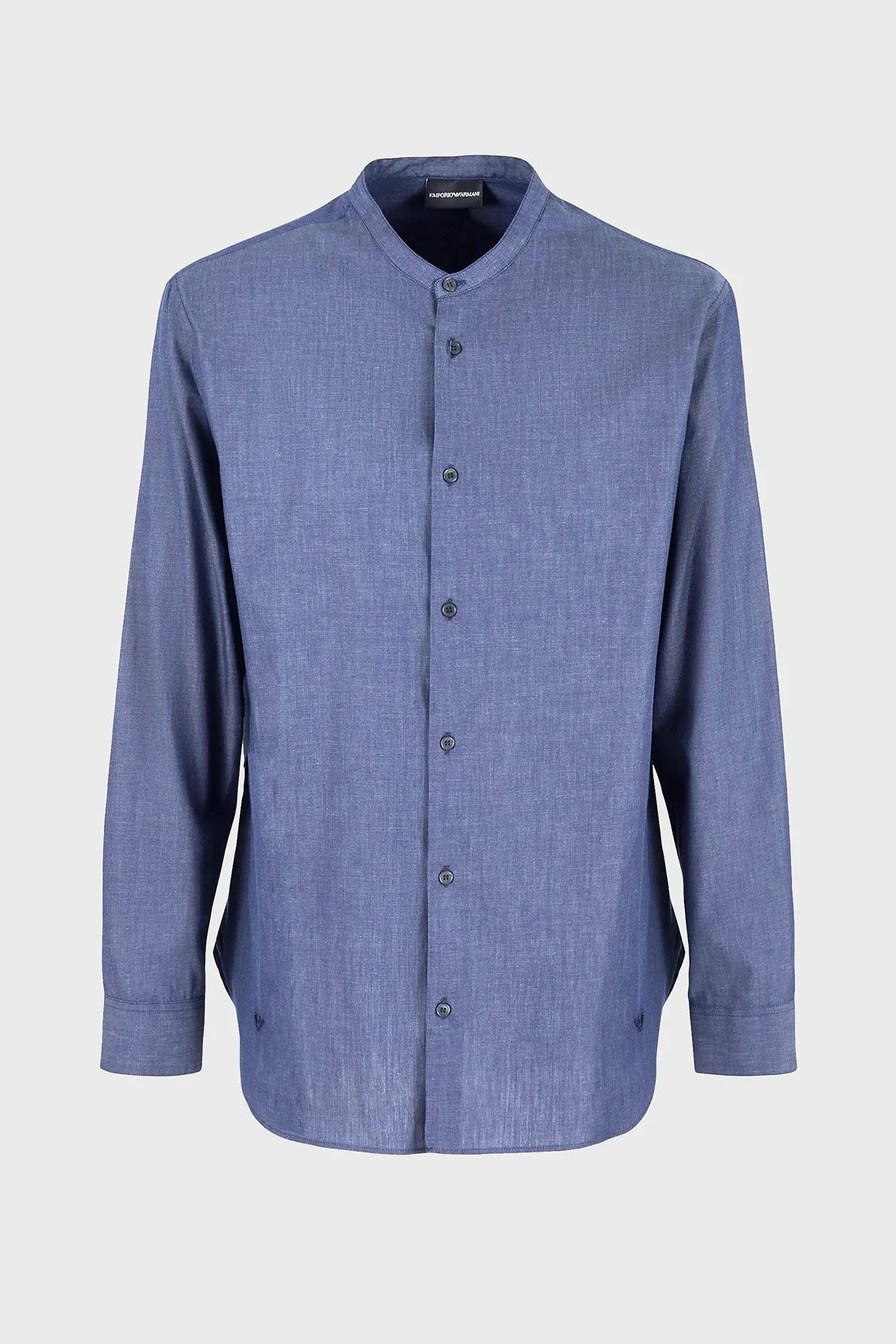 Emporio Armani Pamuklu Bant Yaka Erkek Gömlek 3D1CN8 1DAAZ 0941 LACİVERT - 4
