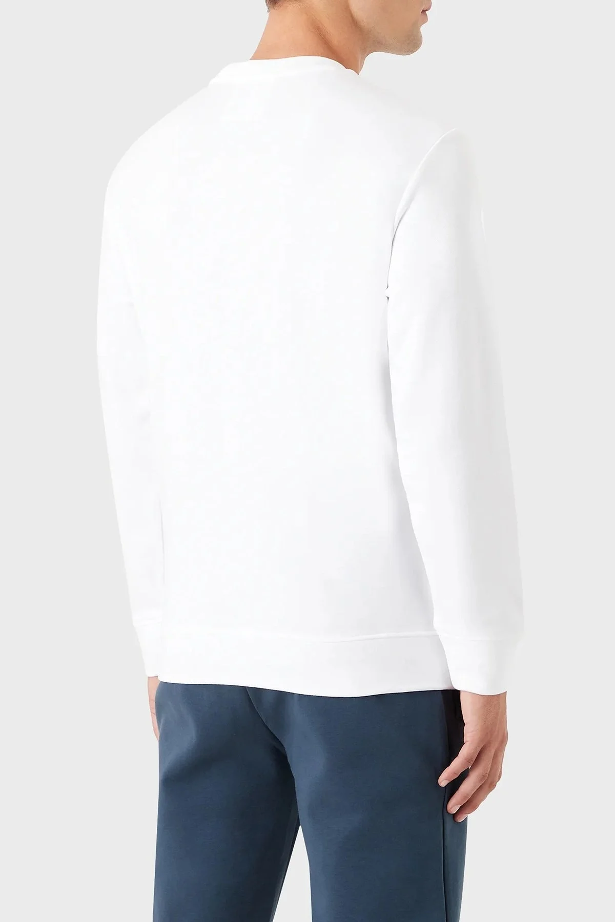 Emporio Armani Pamuklu Baskılı Bisiklet Yaka Erkek Sweat 8N1MR6 1JRIZ F109 BEYAZ - 2
