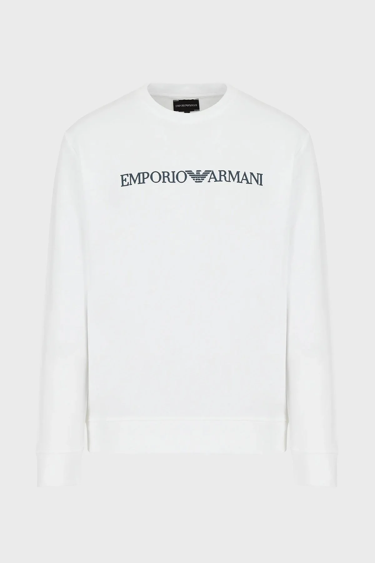 Emporio Armani Pamuklu Baskılı Bisiklet Yaka Erkek Sweat 8N1MR6 1JRIZ F109 BEYAZ - 6