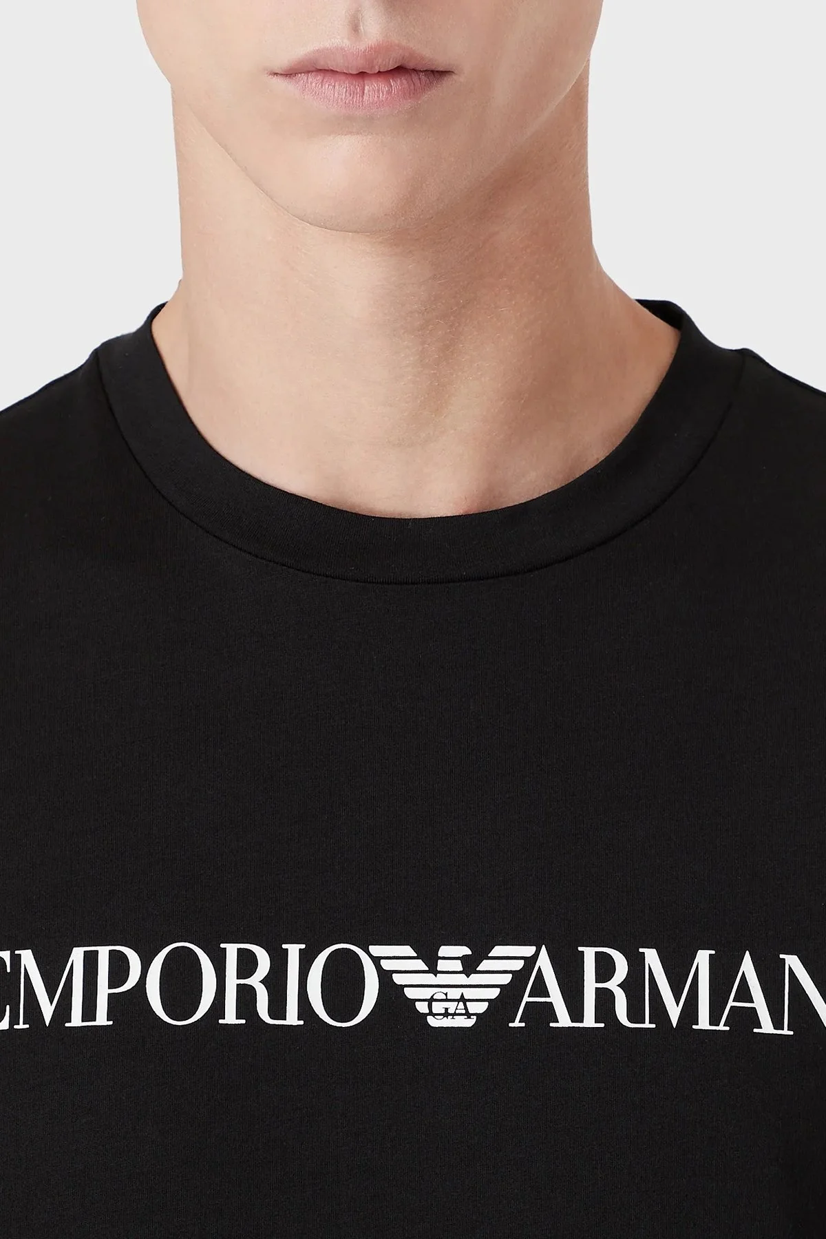 Emporio Armani Pamuklu Baskılı Regular Fit Bisiklet Yaka Erkek T Shirt 8N1TN5 1JPZZ 0021 SİYAH - 3