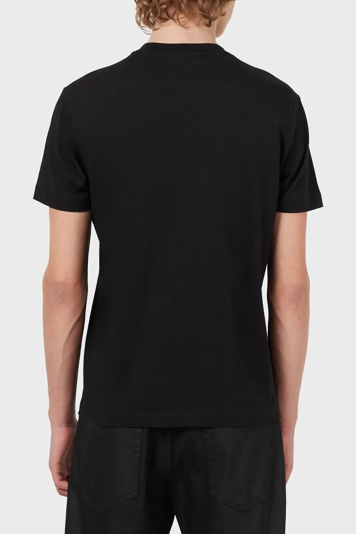 Emporio Armani Pamuklu Baskılı Regular Fit Bisiklet Yaka Erkek T Shirt 8N1TN5 1JPZZ 0022 SİYAH - 3