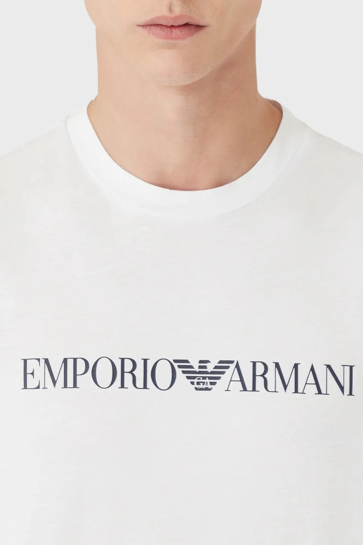 Emporio Armani Pamuklu Baskılı Regular Fit Bisiklet Yaka Erkek T Shirt 8N1TN5 1JPZZ 0146 BEYAZ - 2