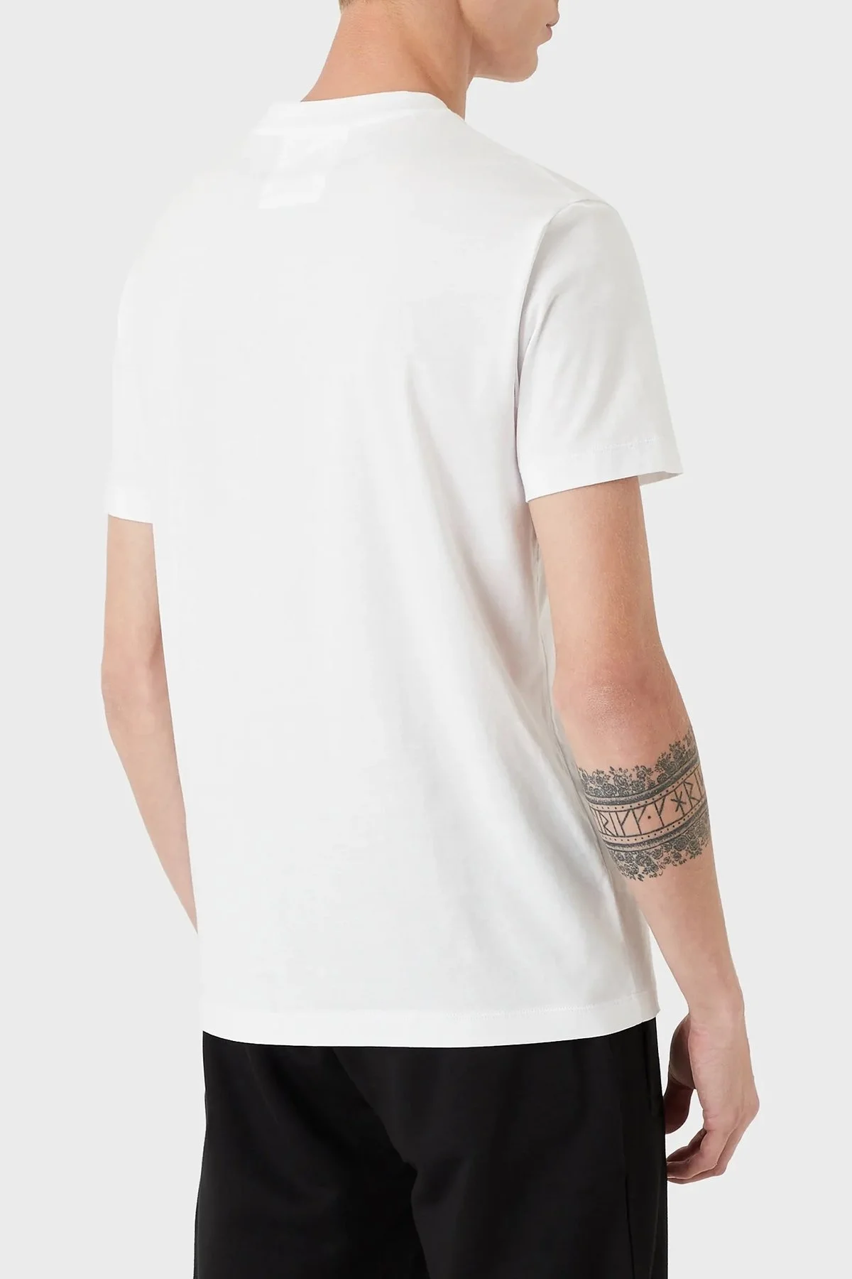 Emporio Armani Pamuklu Baskılı Regular Fit Bisiklet Yaka Erkek T Shirt 8N1TN5 1JPZZ 0146 BEYAZ - 3