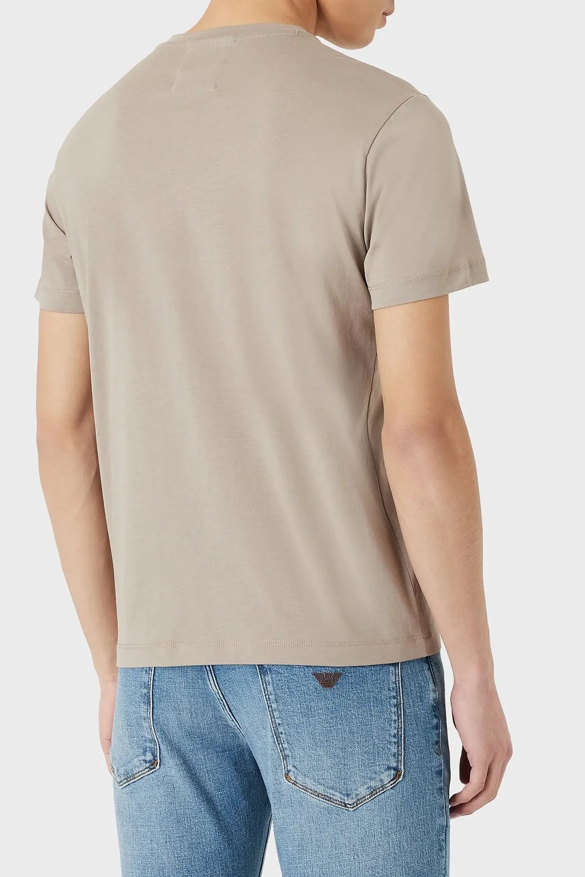 Emporio Armani Pamuklu Baskılı Regular Fit Bisiklet Yaka Erkek T Shirt 8N1TN5 1JPZZ 0148 BEJ - 3