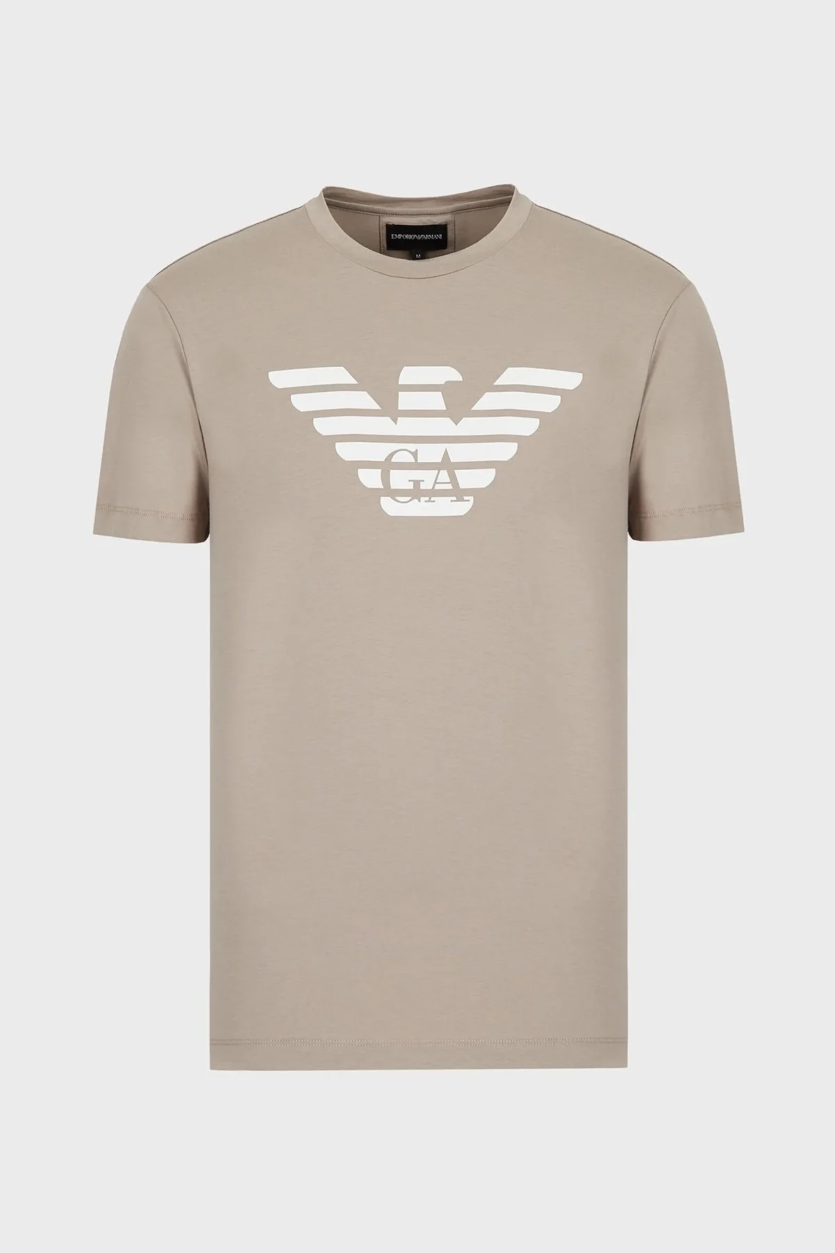 Emporio Armani Pamuklu Baskılı Regular Fit Bisiklet Yaka Erkek T Shirt 8N1TN5 1JPZZ 0148 BEJ - 4