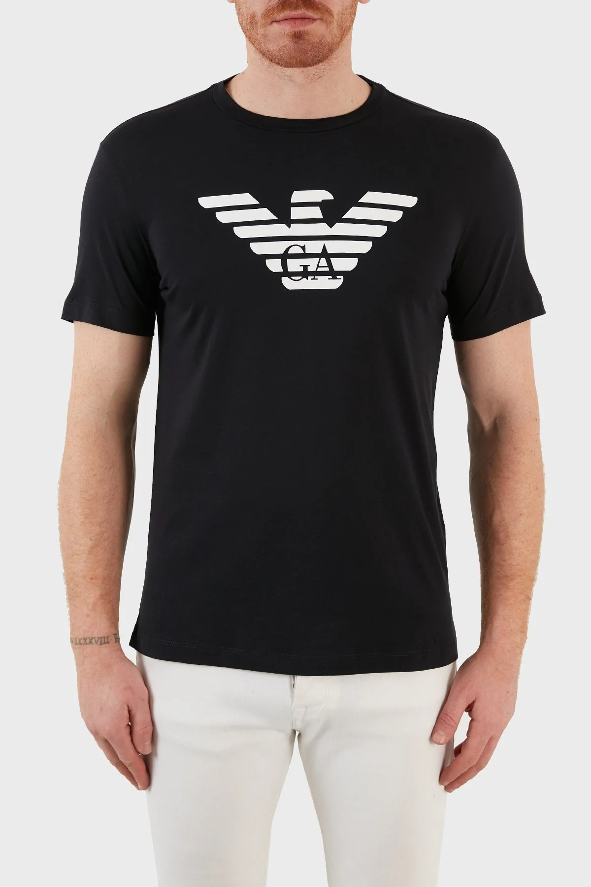 Emporio Armani Pamuklu Baskılı Regular Fit Bisiklet Yaka Erkek T Shirt 8N1TN5 1JPZZ 0975 LACİVERT - 1