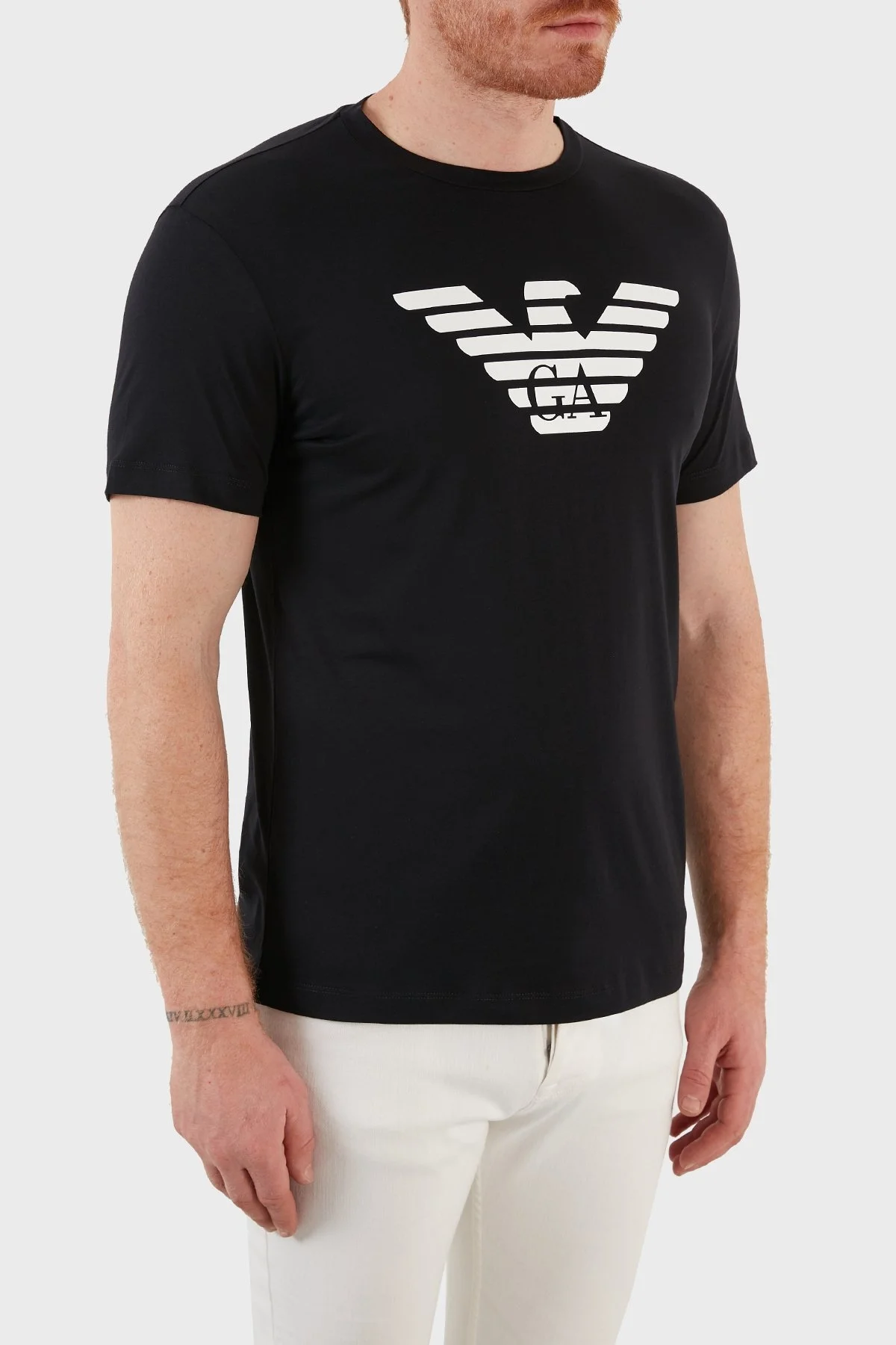 Emporio Armani Pamuklu Baskılı Regular Fit Bisiklet Yaka Erkek T Shirt 8N1TN5 1JPZZ 0975 LACİVERT - 2
