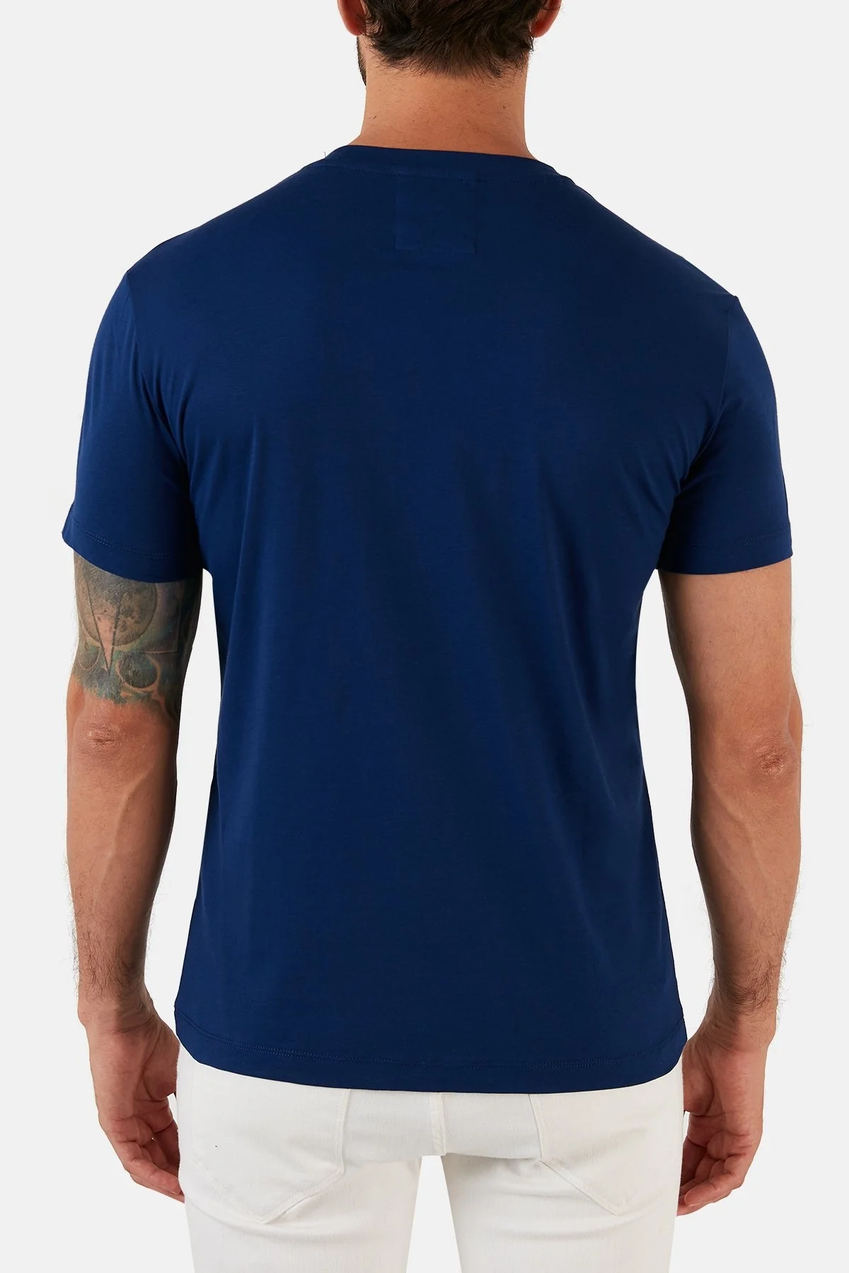 Emporio Armani Pamuklu Baskılı Regular Fit Bisiklet Yaka Erkek T Shirt 8N1TN5 1JPZZ 0977 MAVİ - 4