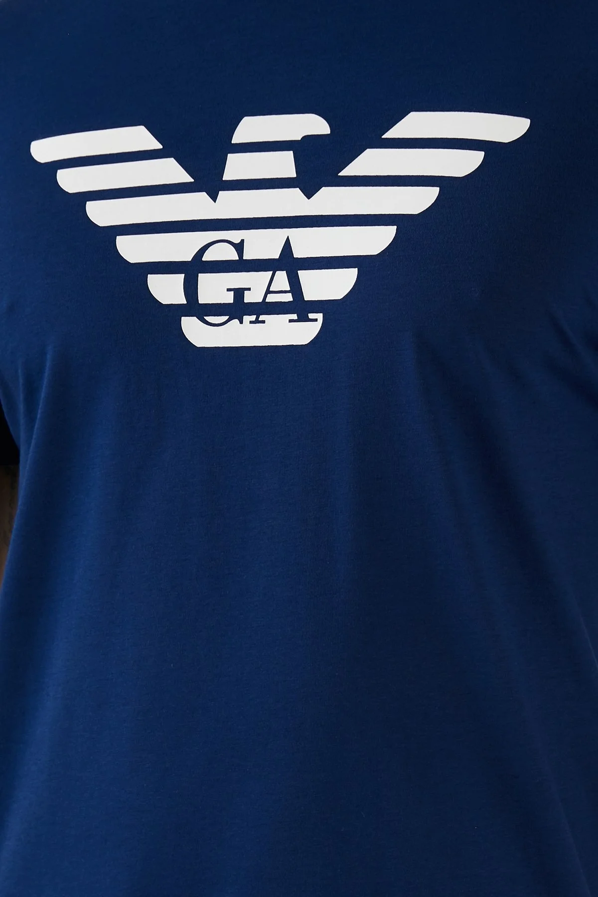 Emporio Armani Pamuklu Baskılı Regular Fit Bisiklet Yaka Erkek T Shirt 8N1TN5 1JPZZ 0977 MAVİ - 5