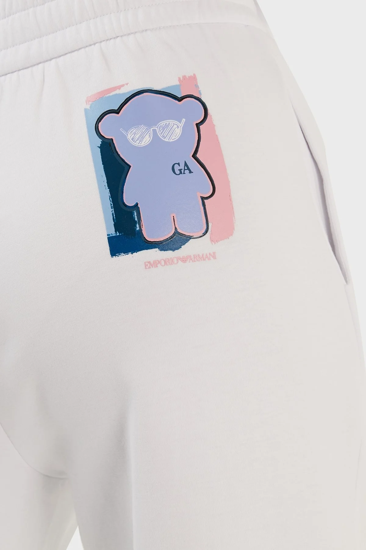 Emporio Armani Pamuklu Belden Bağlamalı Bol Paça Spor Bayan Pantolon 3R2P6E 1JHSZ 0100 BEYAZ - 14