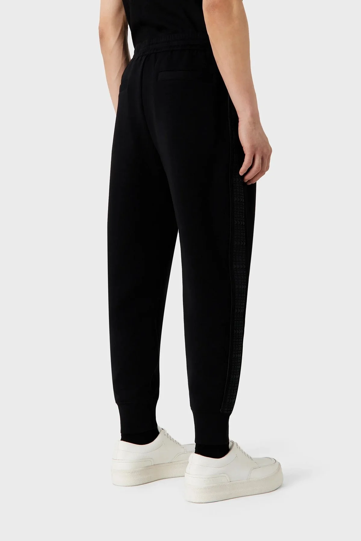Emporio Armani Pamuklu Belden Bağlamalı Normal Bel Jogger Spor Erkek Pantolon 6R1PQ6 1JHSZ 0999 SİYAH - 3