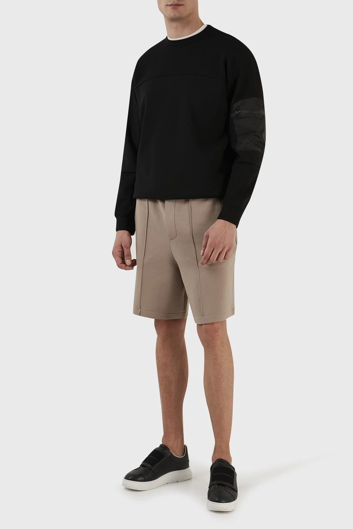 Emporio Armani Pamuklu Belden Bağlamalı Regular Fit Cepli Erkek Bermuda 3R1PZ7 1JHSZ 0144 TOPRAK - 1