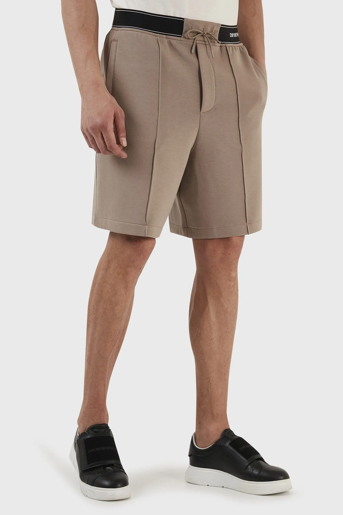 Emporio Armani Pamuklu Belden Bağlamalı Regular Fit Cepli Erkek Bermuda 3R1PZ7 1JHSZ 0144 TOPRAK - 3