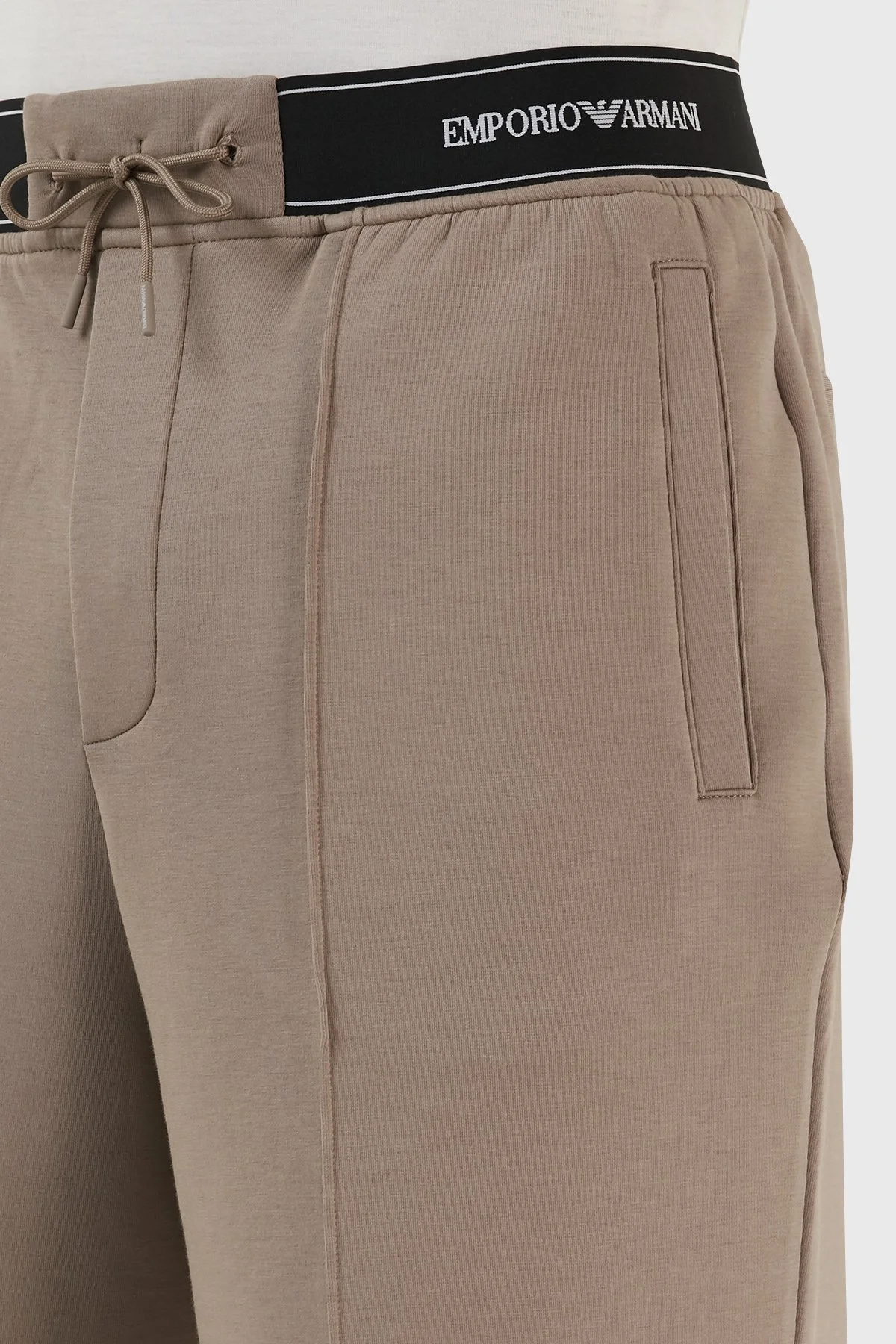 Emporio Armani Pamuklu Belden Bağlamalı Regular Fit Cepli Erkek Bermuda 3R1PZ7 1JHSZ 0144 TOPRAK - 4