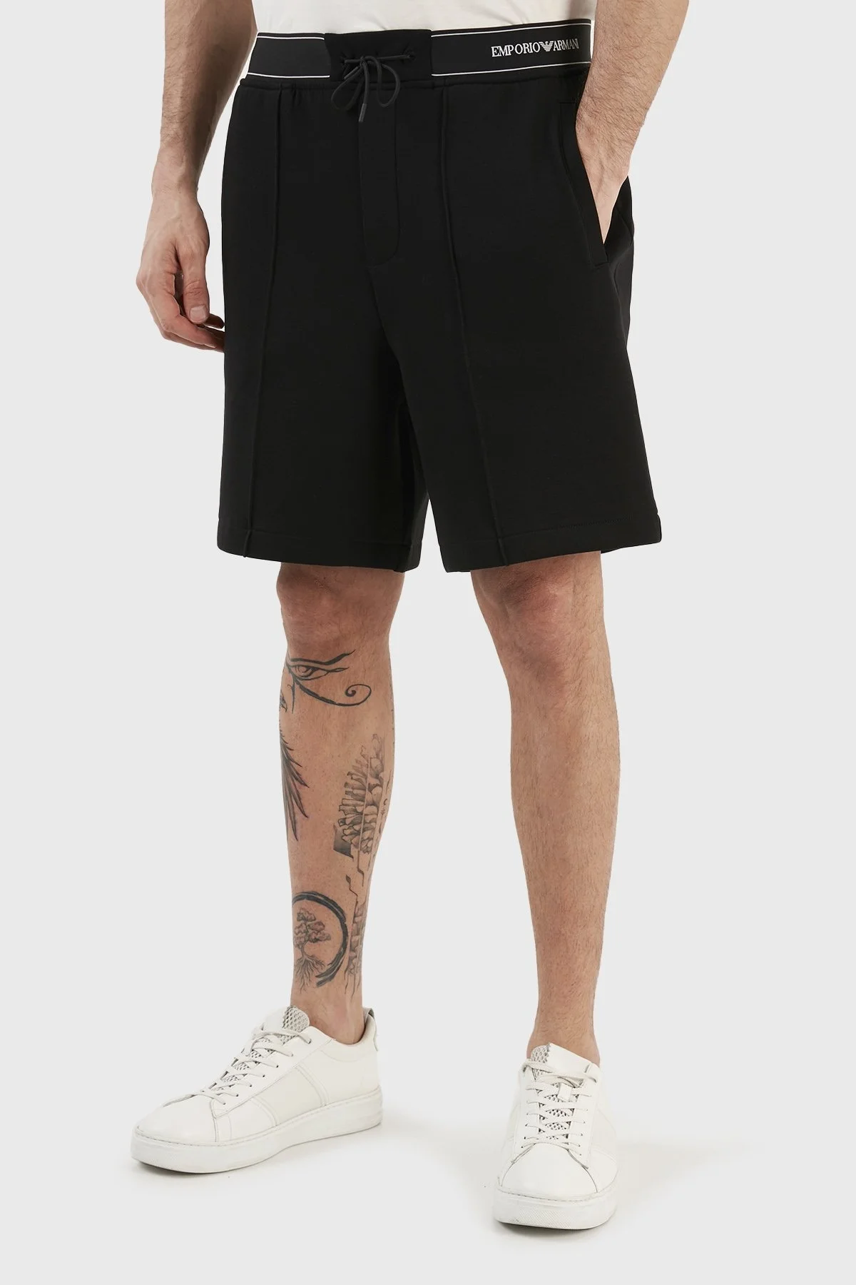 Emporio Armani Pamuklu Belden Bağlamalı Regular Fit Cepli Erkek Bermuda 3R1PZ7 1JHSZ 0999 SİYAH - 3