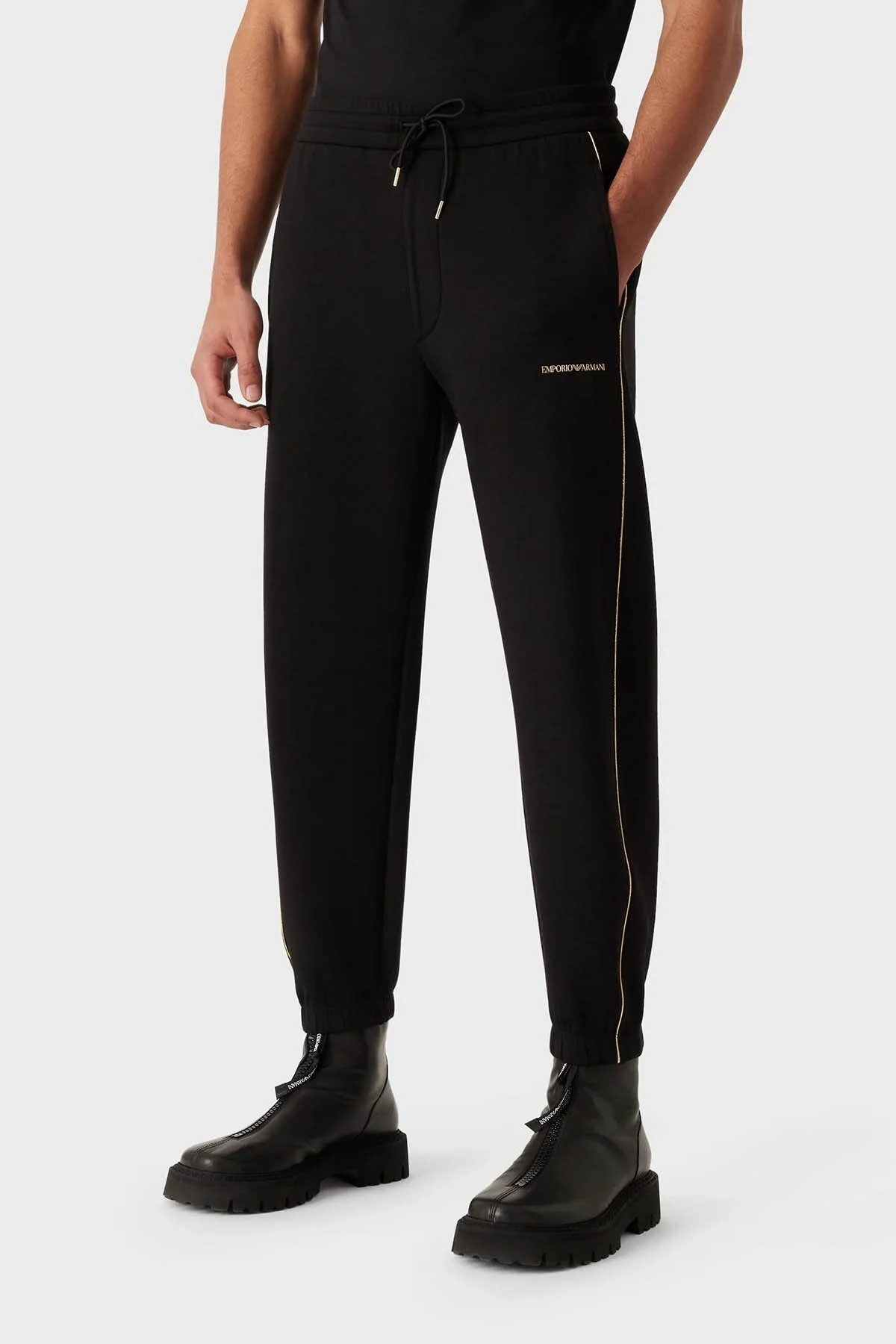 Emporio Armani Pamuklu Belden Bağlamalı Regular Fit Erkek Pantolon 3R1PV0 1JHSZ 0999 SİYAH - 2