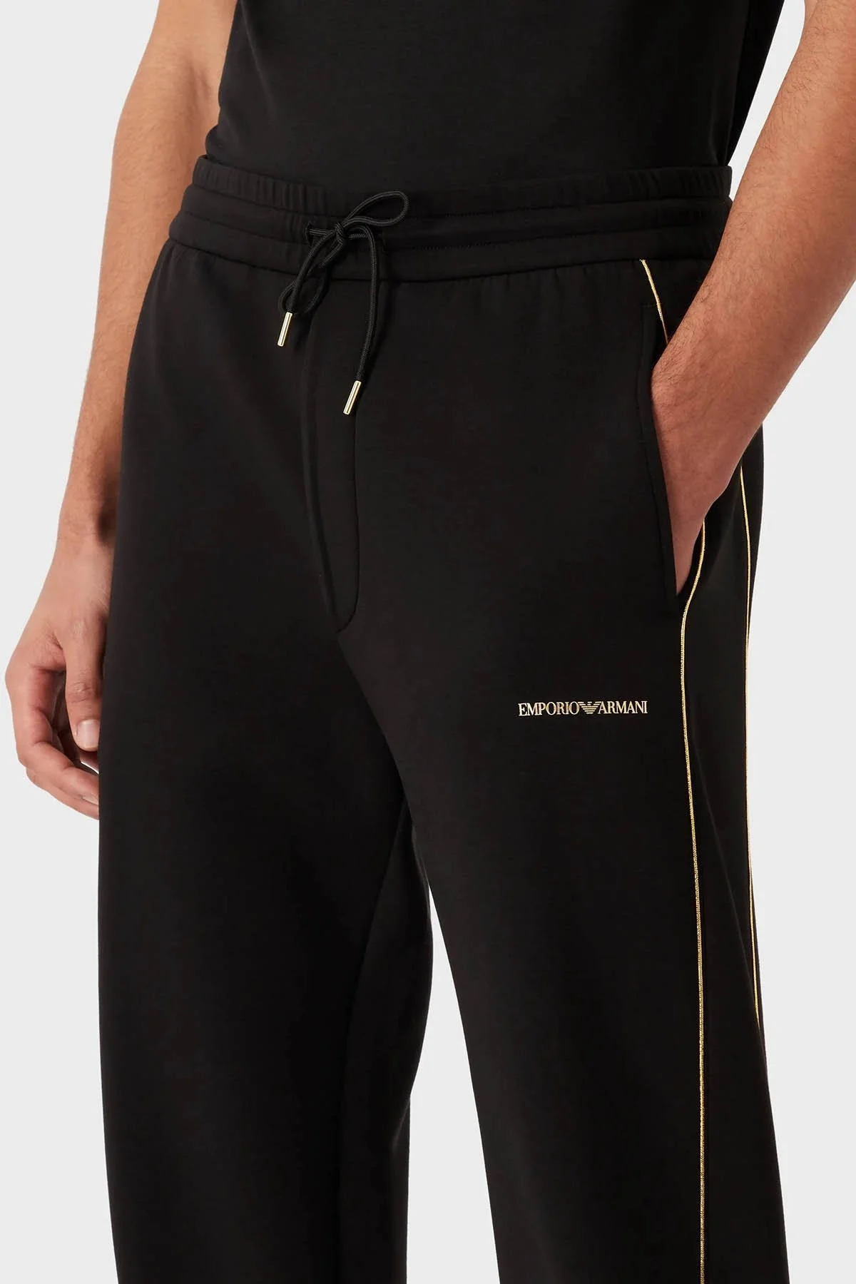 Emporio Armani Pamuklu Belden Bağlamalı Regular Fit Erkek Pantolon 3R1PV0 1JHSZ 0999 SİYAH - 4