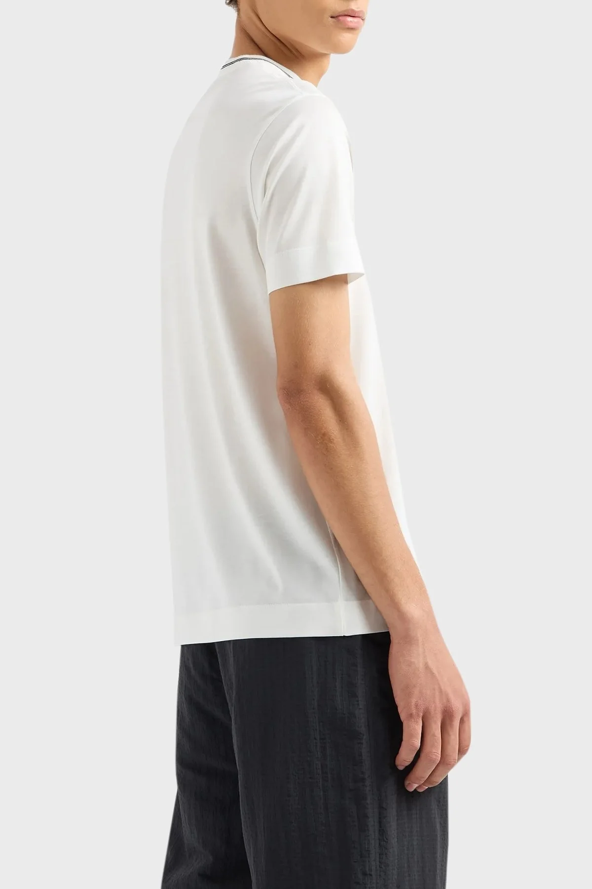 Emporio Armani Pamuklu Bisiklet Yaka Erkek T Shirt 6D1T95 1JOSZ 0101 BEYAZ - 3