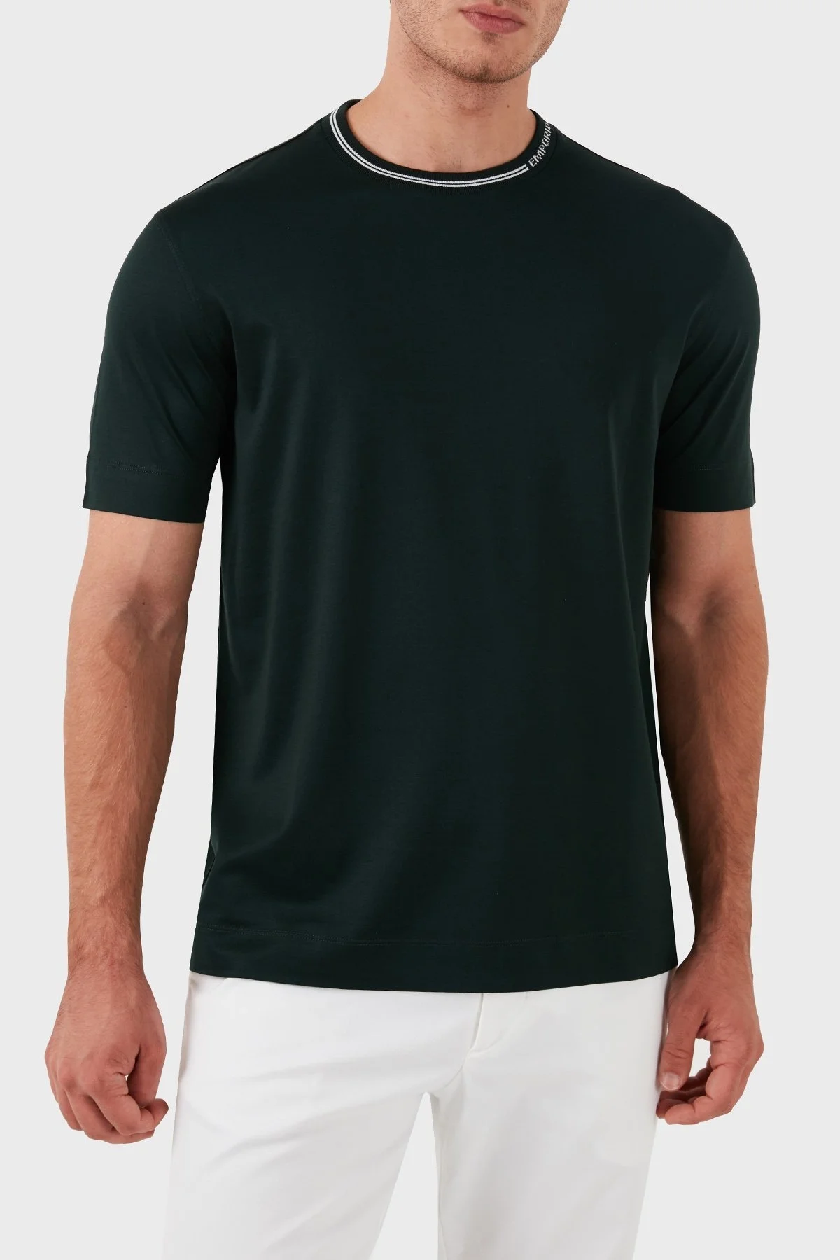 Emporio Armani Pamuklu Bisiklet Yaka Erkek T Shirt 6D1T95 1JOSZ 0565 HAKİ - 5