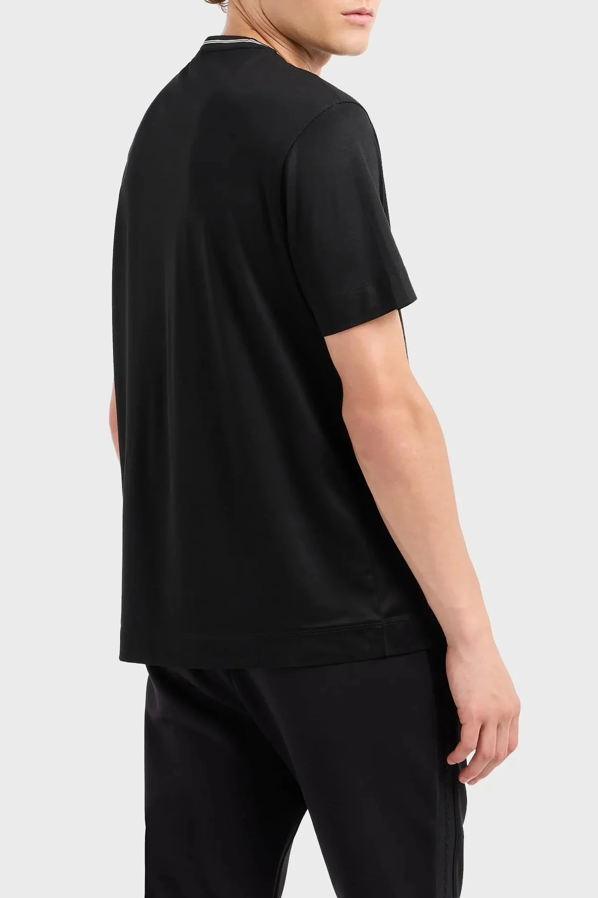 Emporio Armani Pamuklu Bisiklet Yaka Erkek T Shirt 6D1T95 1JOSZ 0999 SİYAH - 2