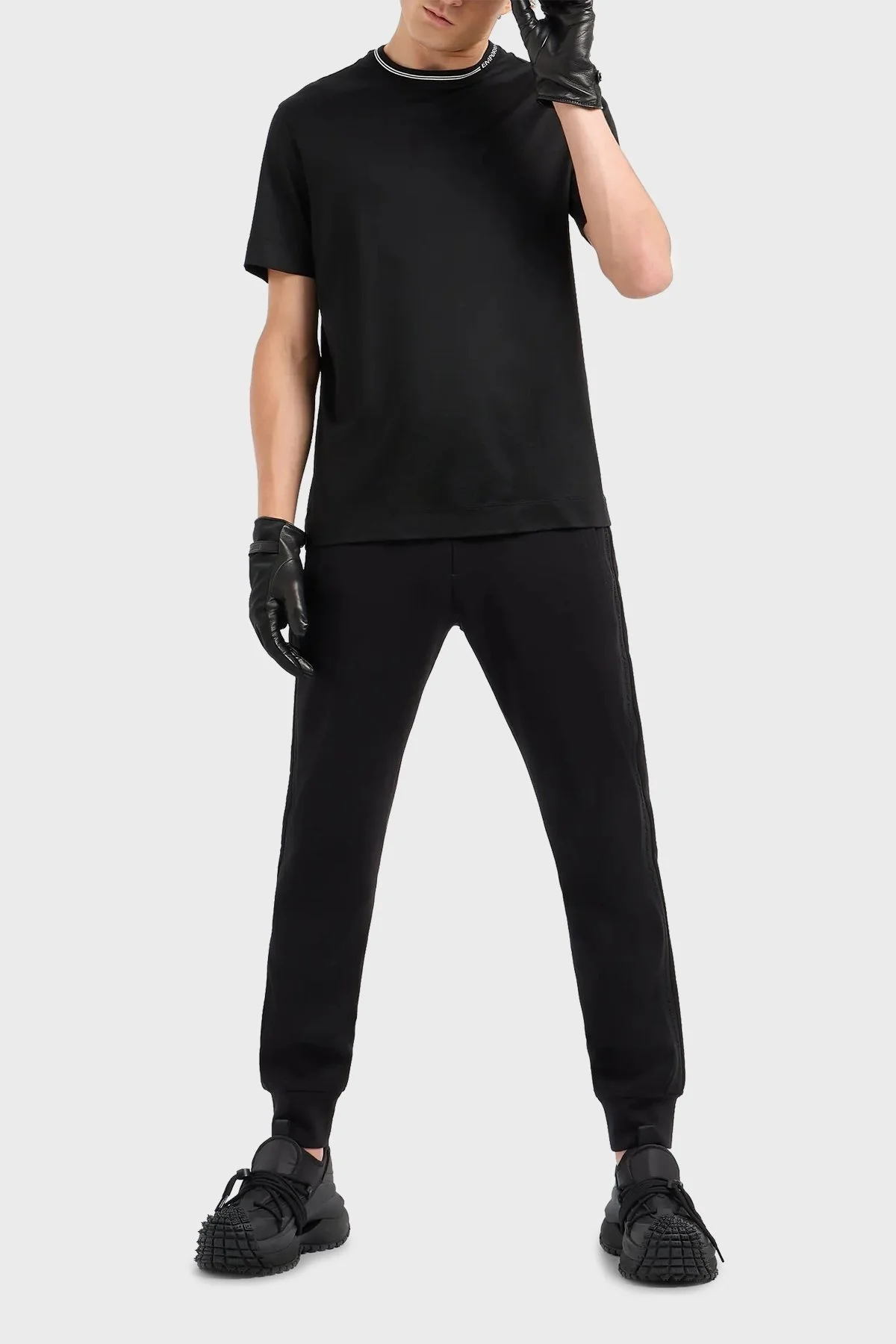 Emporio Armani Pamuklu Bisiklet Yaka Erkek T Shirt 6D1T95 1JOSZ 0999 SİYAH - 8