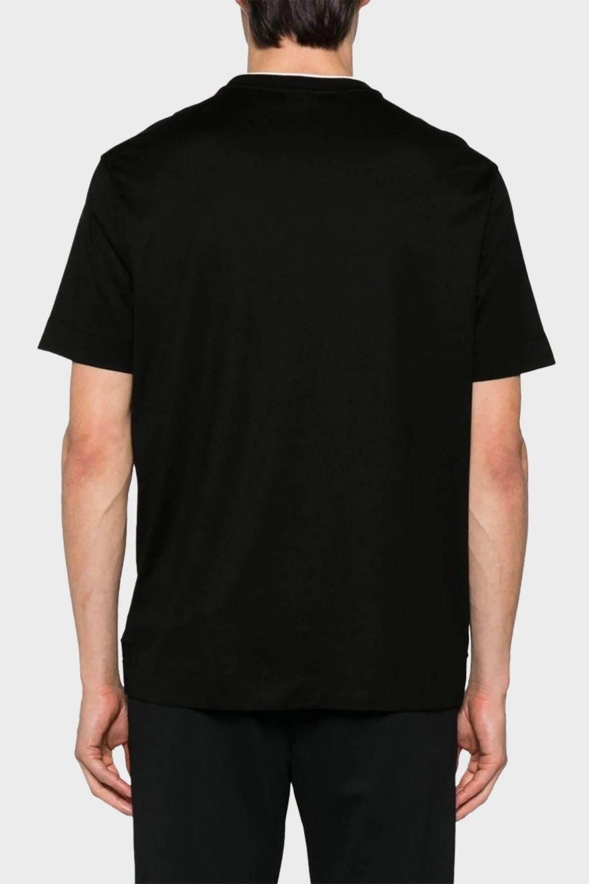 Emporio Armani Pamuklu Bisiklet Yaka Erkek T Shirt 6D1T99 1JOSZ 0999 SİYAH - 3