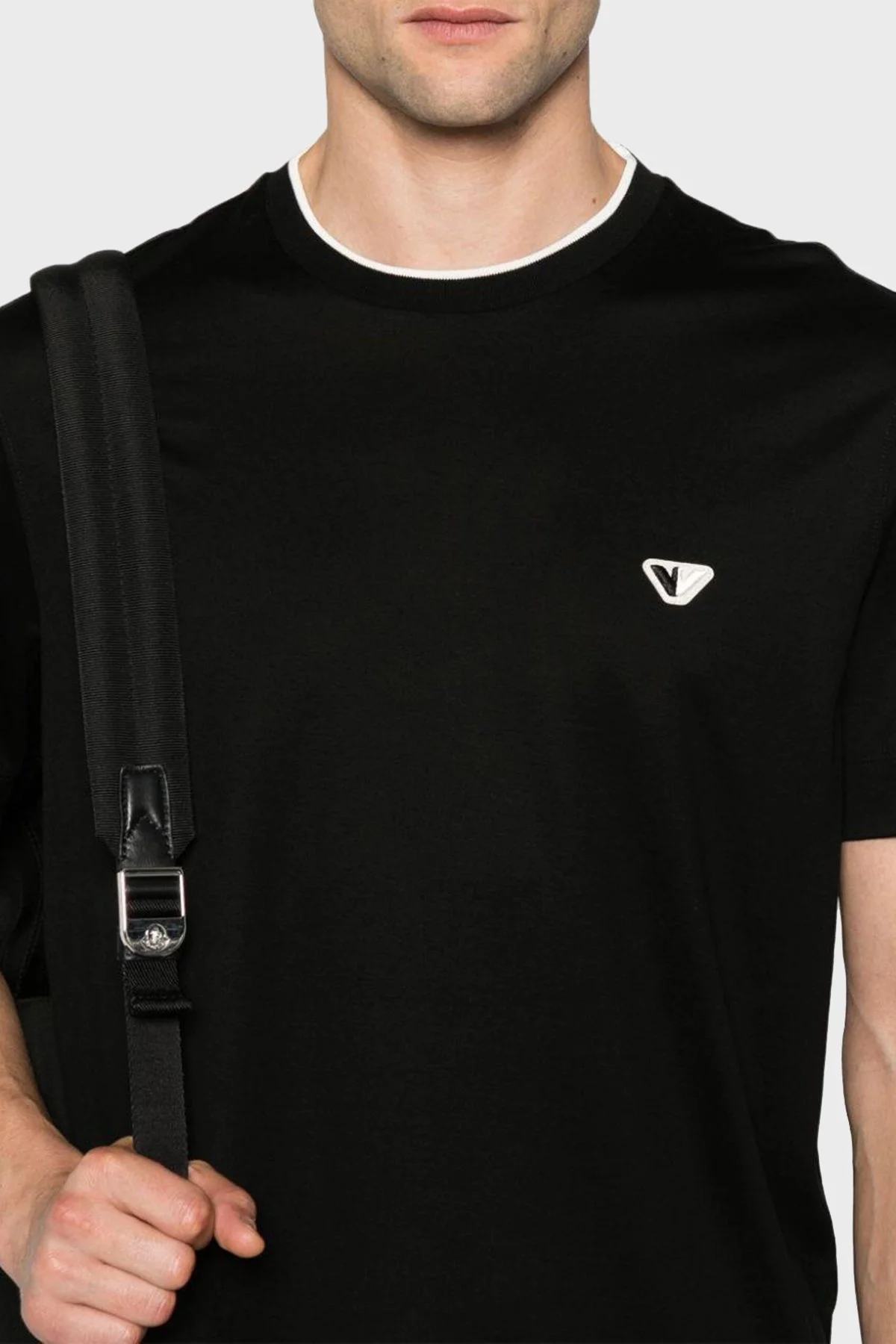 Emporio Armani Pamuklu Bisiklet Yaka Erkek T Shirt 6D1T99 1JOSZ 0999 SİYAH - 4