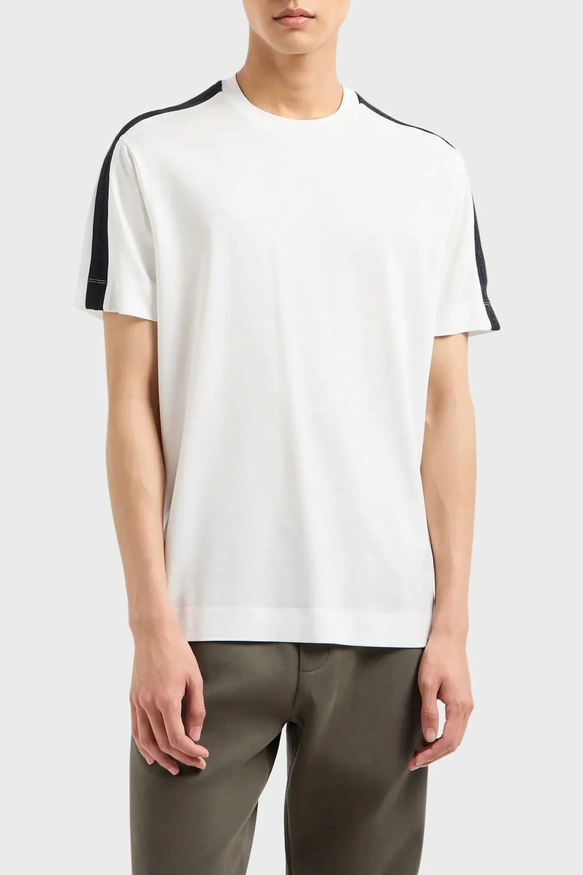 Emporio Armani Pamuklu Bisiklet Yaka Erkek T Shirt 6D1TD6 1JOSZ 0101 BEYAZ - 1