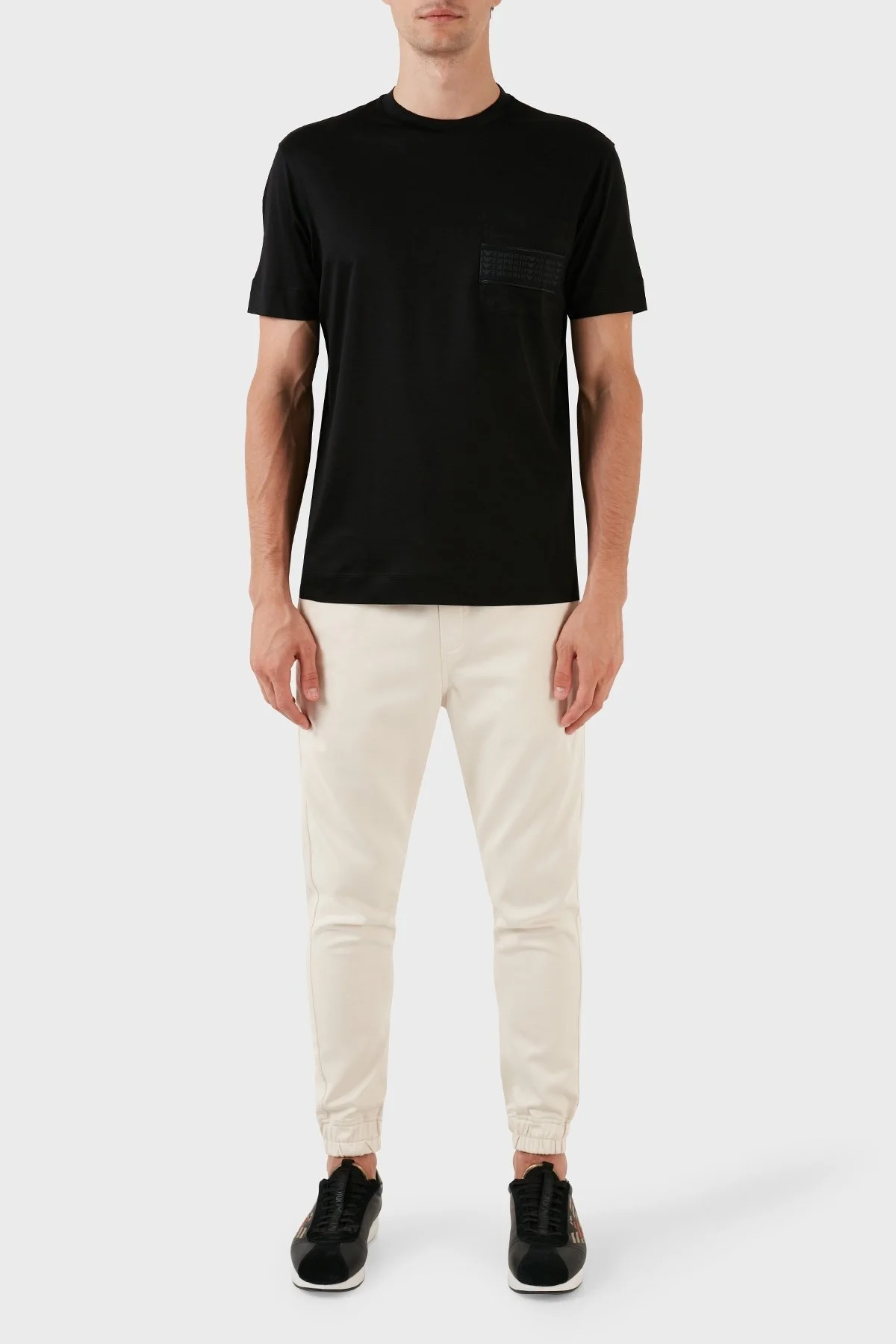 Emporio Armani Pamuklu Bisiklet Yaka Göğüs Cepli Logolu Regular Fit Erkek T Shirt 6R1T85 1JUVZ 0999 SİYAH - 5