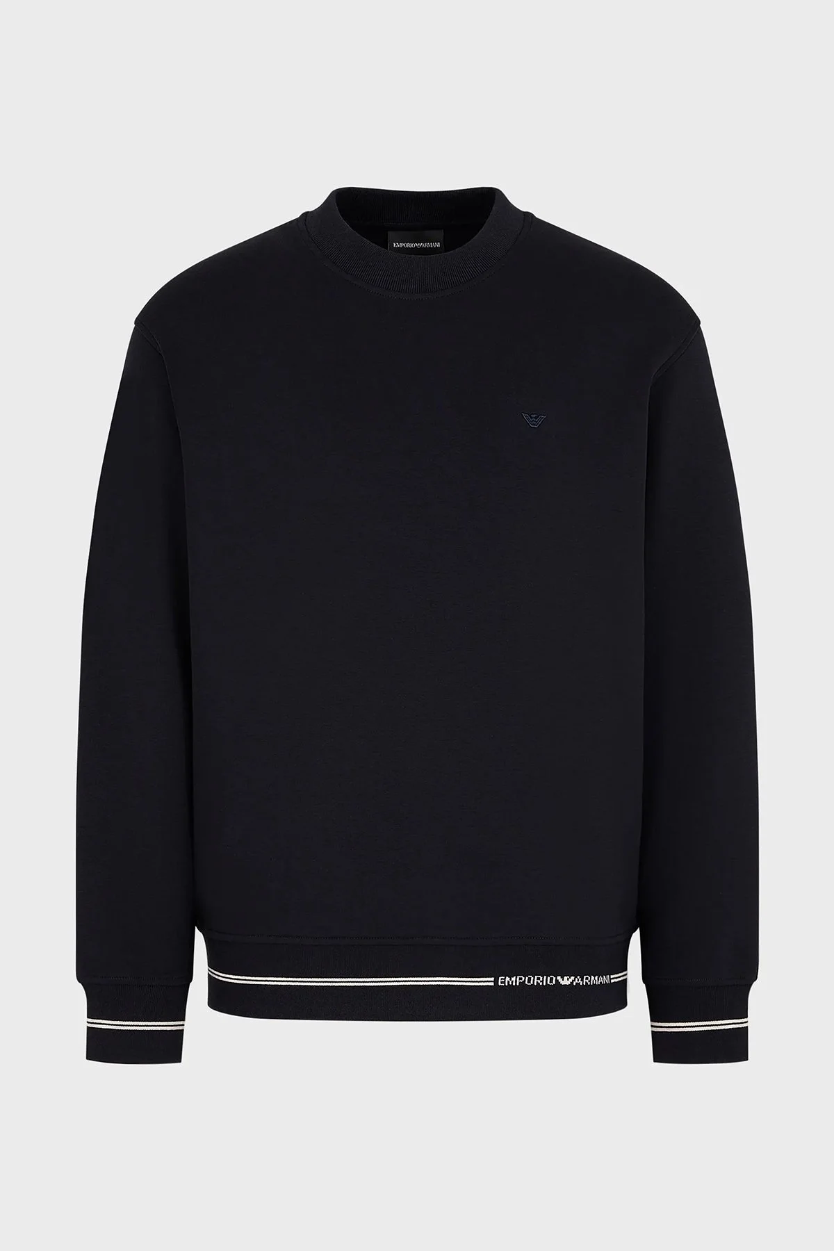 Emporio Armani Pamuklu Bisiklet Yaka Logolu Regular Fit Erkek Sweat 6R1MF2 1JHSZ 09R1 LACİVERT - 4