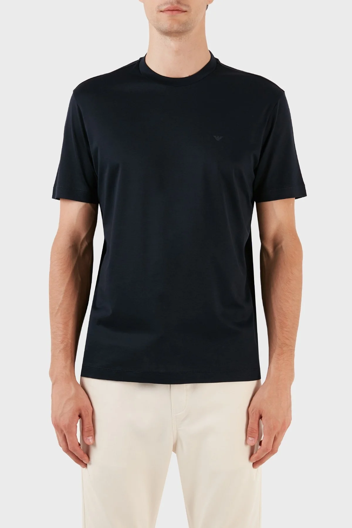 Emporio Armani Pamuklu Bisiklet Yaka Logolu Regular Fit Erkek T Shirt 6R1T69 1JUVZ 09B3 LACİVERT - 1
