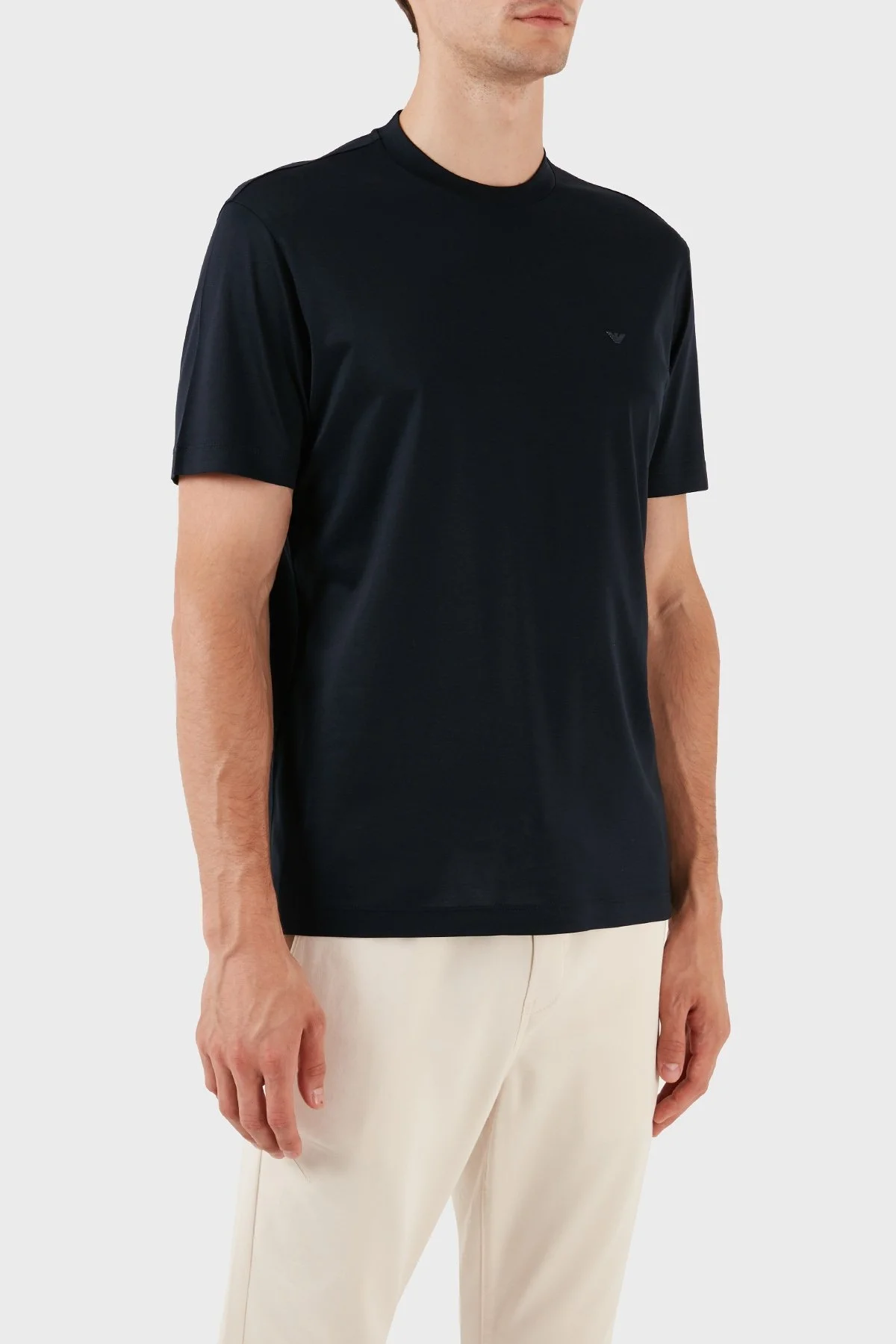 Emporio Armani Pamuklu Bisiklet Yaka Logolu Regular Fit Erkek T Shirt 6R1T69 1JUVZ 09B3 LACİVERT - 3