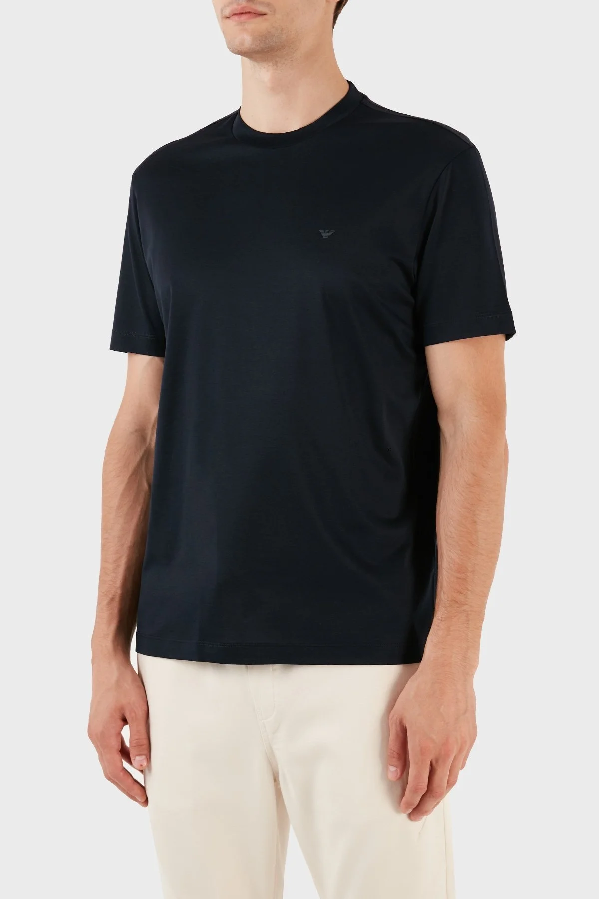 Emporio Armani Pamuklu Bisiklet Yaka Logolu Regular Fit Erkek T Shirt 6R1T69 1JUVZ 09B3 LACİVERT - 4