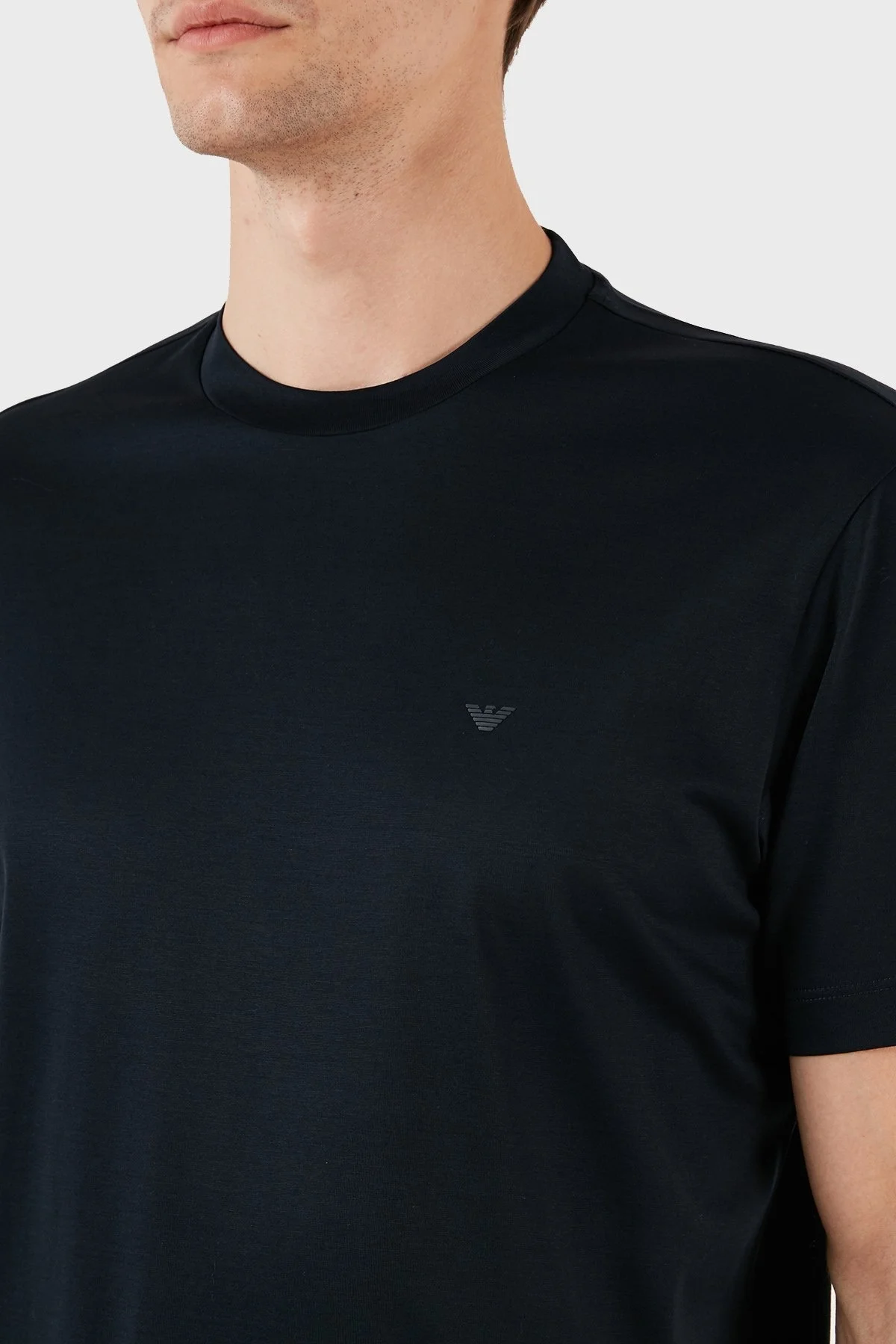 Emporio Armani Pamuklu Bisiklet Yaka Logolu Regular Fit Erkek T Shirt 6R1T69 1JUVZ 09B3 LACİVERT - 6